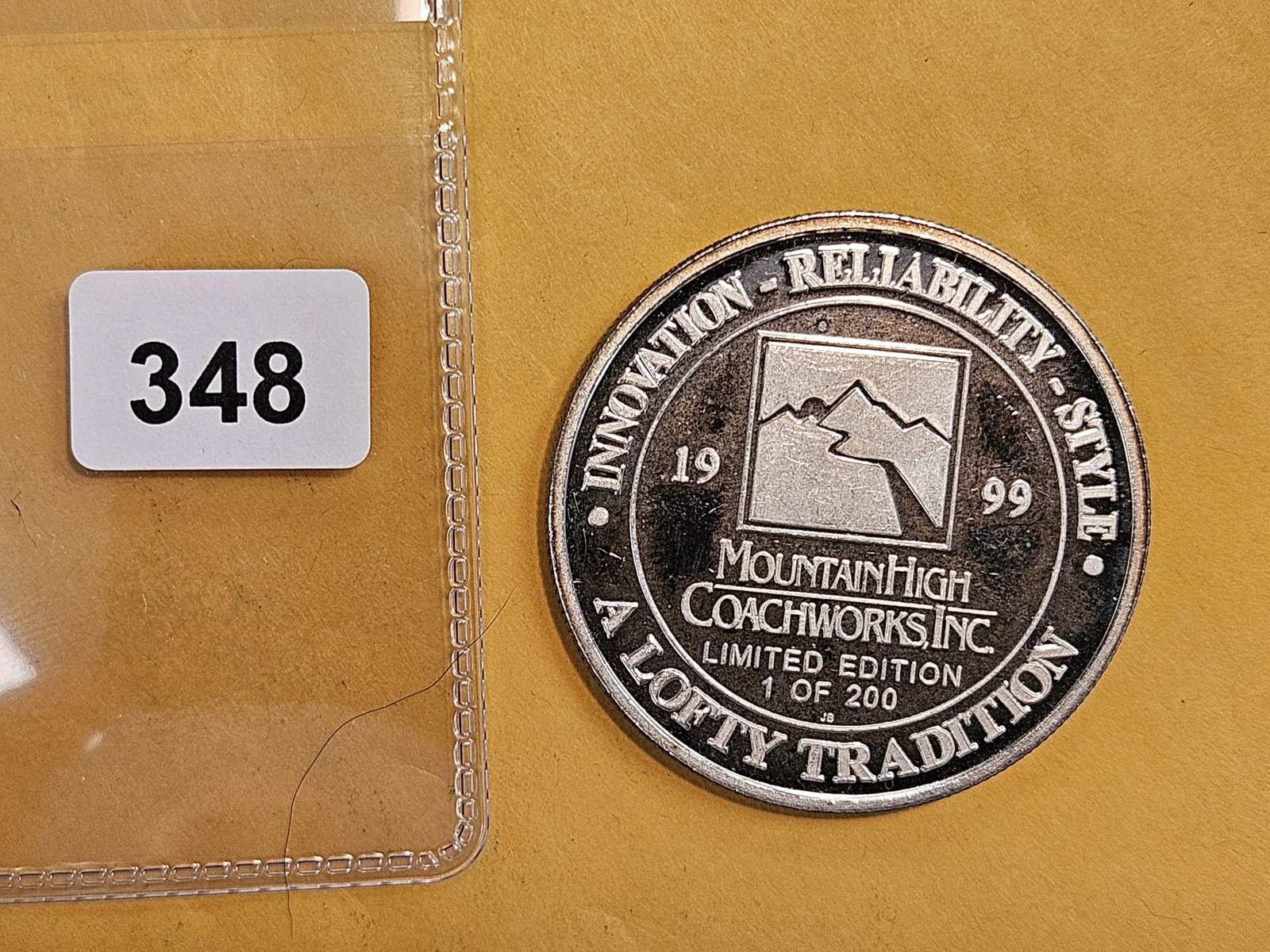 One Troy ounce .999 fine silver round: Mountain high coachworks