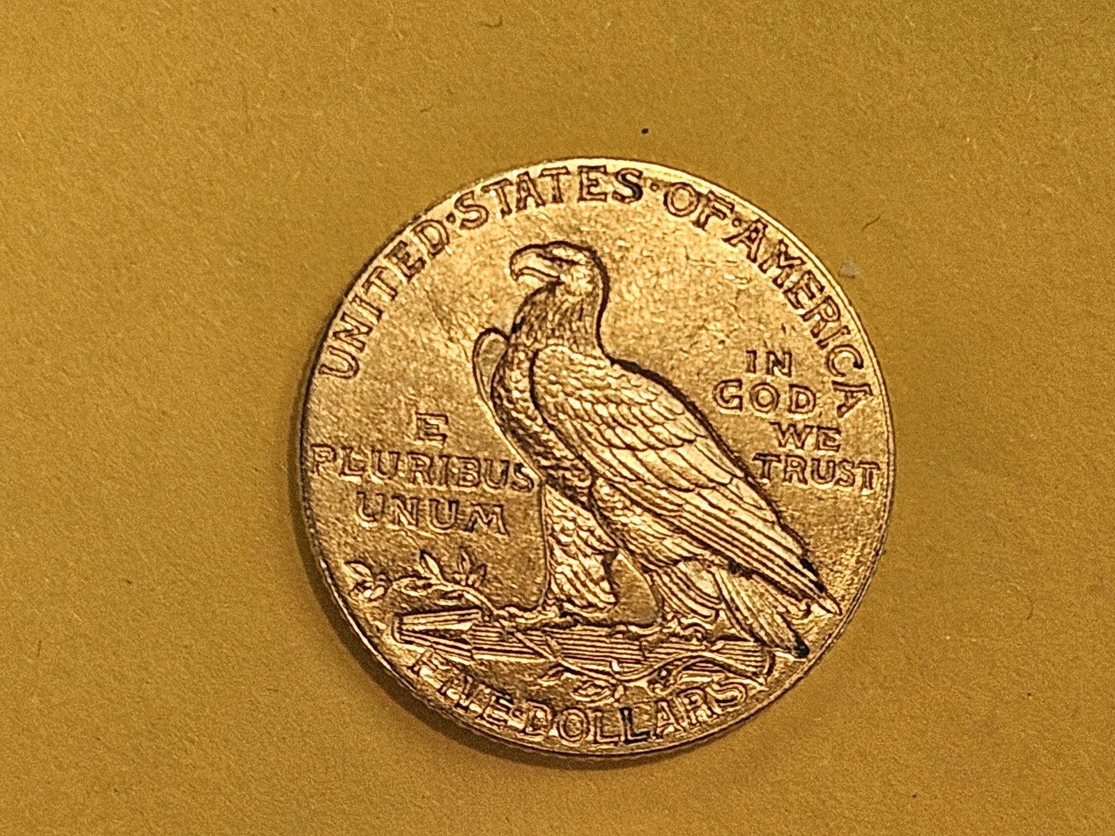 GOLD! Brilliant About Uncirculated 1909-D Gold Indian Head Five Dollars - 5