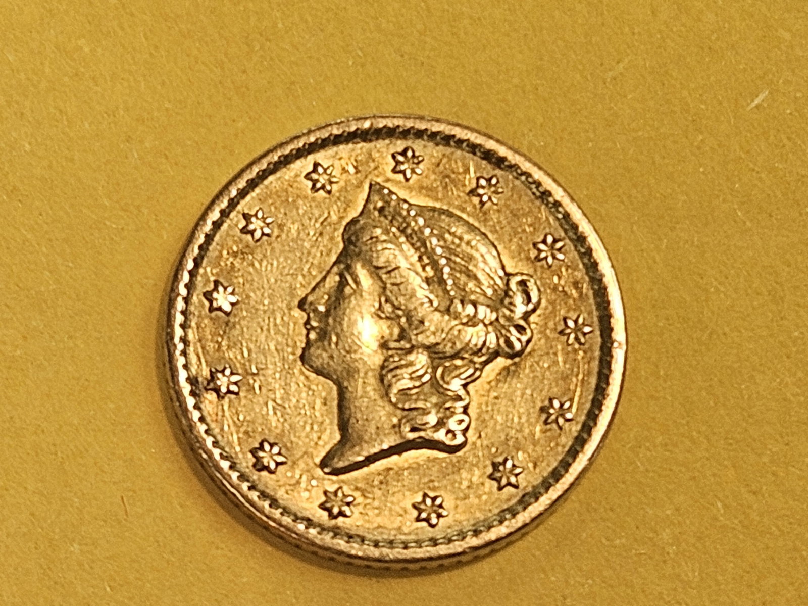 GOLD! Brilliant About Uncirculated plus 1851 Gold Dollar: Nice