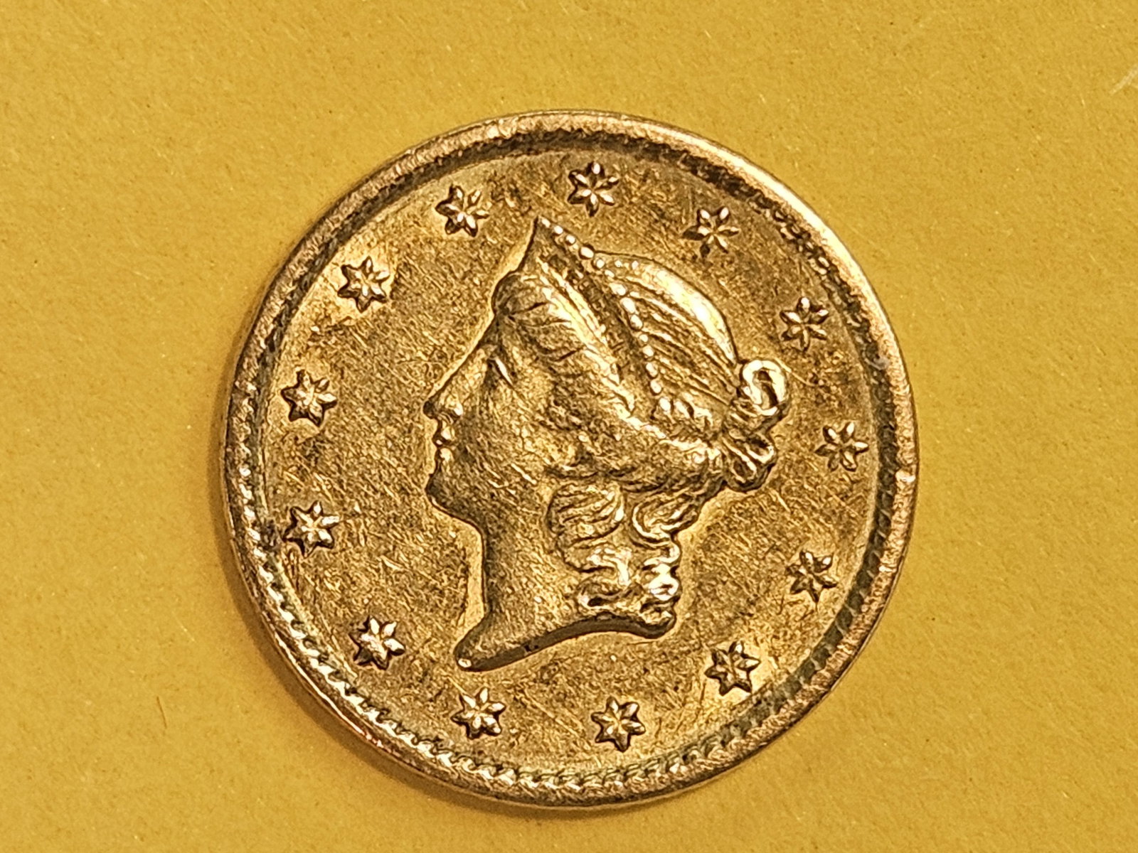 GOLD! Brilliant About Uncirculated plus 1851 Gold Dollar - 3