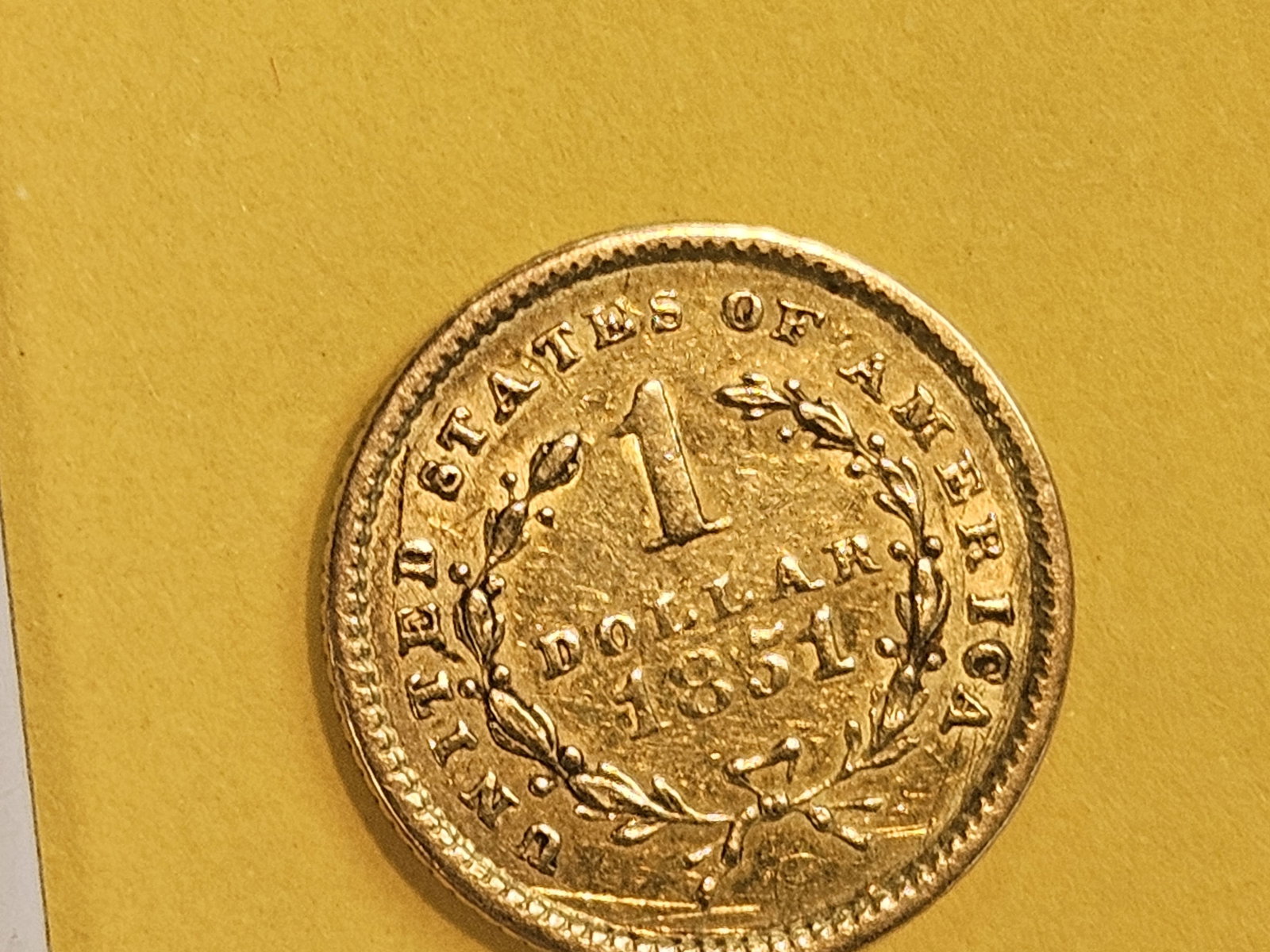 GOLD! Brilliant About Uncirculated plus 1851 Gold Dollar - 5