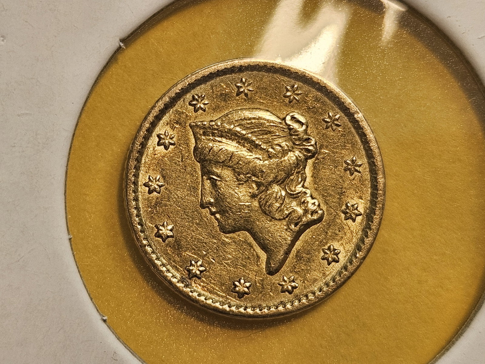 GOLD! Brilliant About Uncirculated plus 1851 Gold Dollar - 6