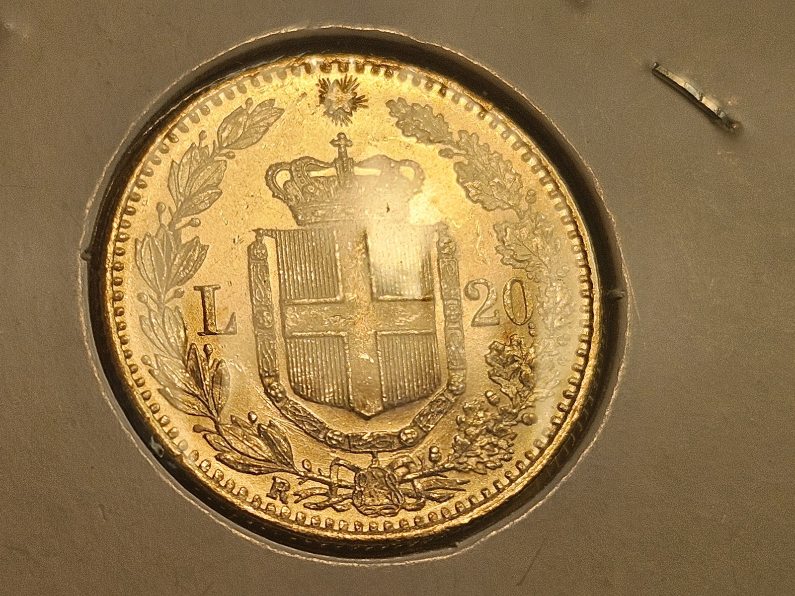 GOLD! Very Choice to GEM Brilliant Uncirculated 1882-R Italy Gold 20 Lira - 7