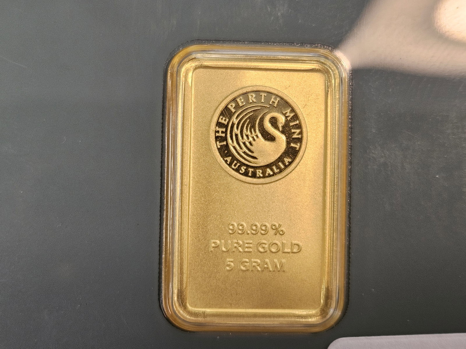 GOLD! Perth Mint FIVE Gram .9999 fine gold bar: In original assay holder