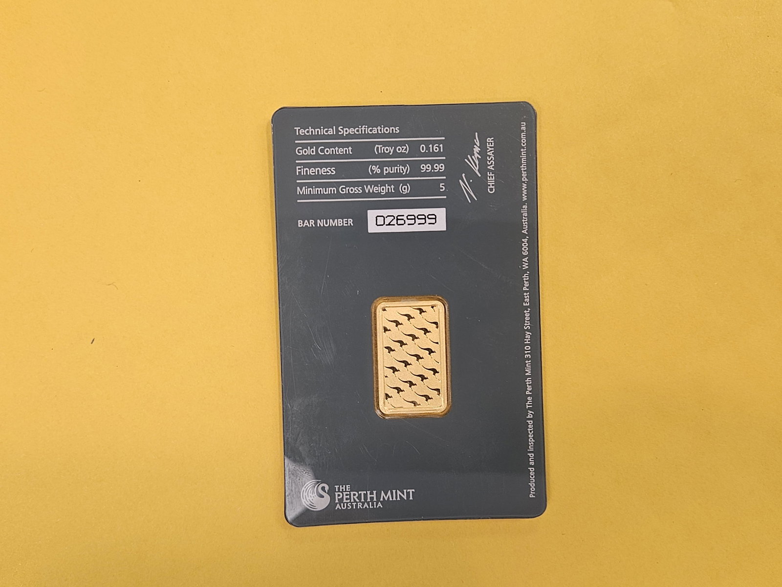 GOLD! Perth Mint FIVE Gram .9999 fine gold bar - 3