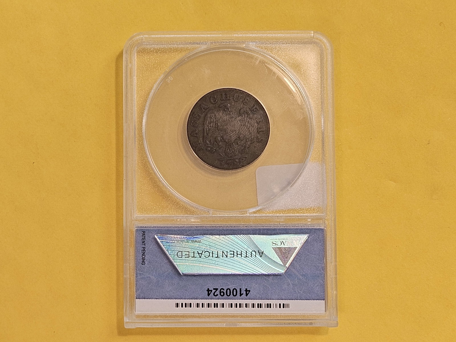 * COLONIAL * ANACS 1788 Massachusetts Half Cent in Fine - 12 details - 5