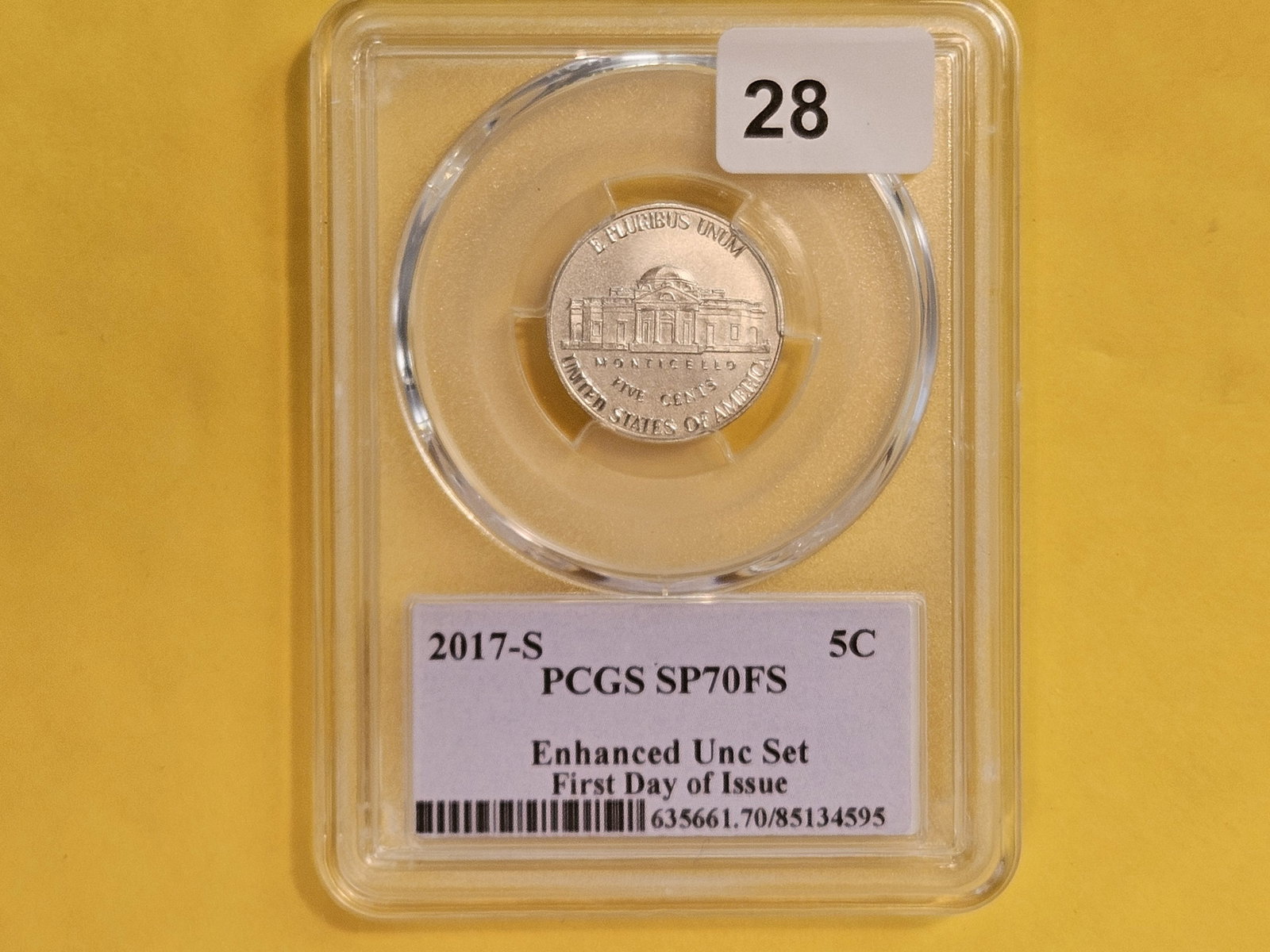 PERFECT! PCGS 2017-S Jefferson Nickel in Specimen 70 FS (1 of 4)