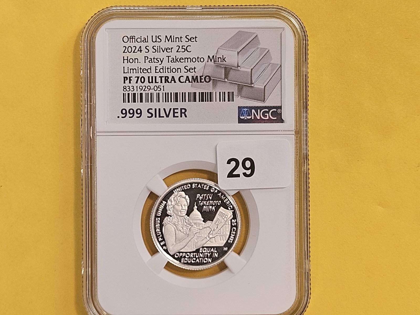 PERFECT! NGC 2024-S SILVER Washington Quarter in Proof 70 Ultra Cameo - 2