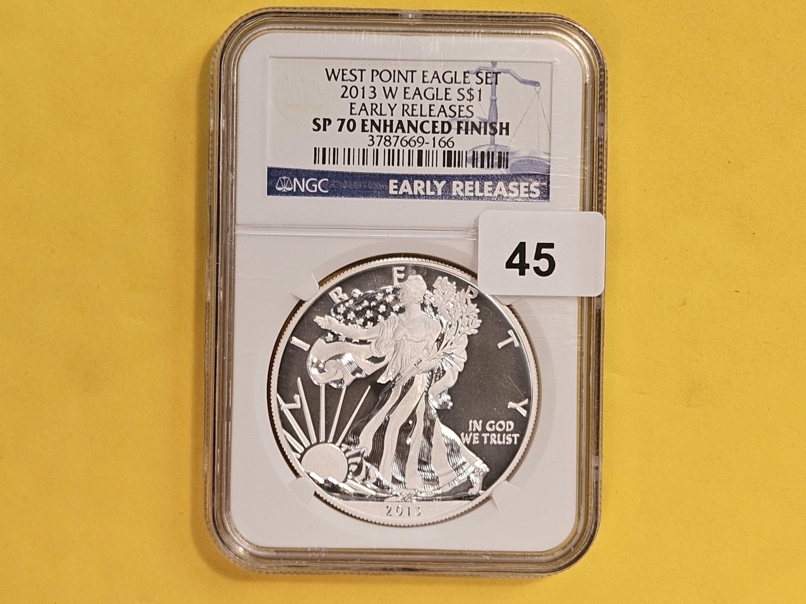 PERFECT! NGC 2013-W American Silver Eagle in Specimen 70 Enhanced Finish - 2