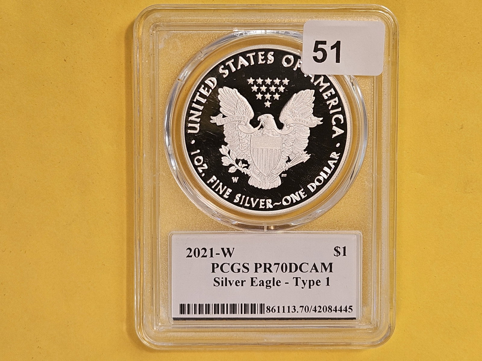 PERFECT! PCGS 2021-W American Silver Eagle in Proof 70 Deep Cameo: Perfect Grade!