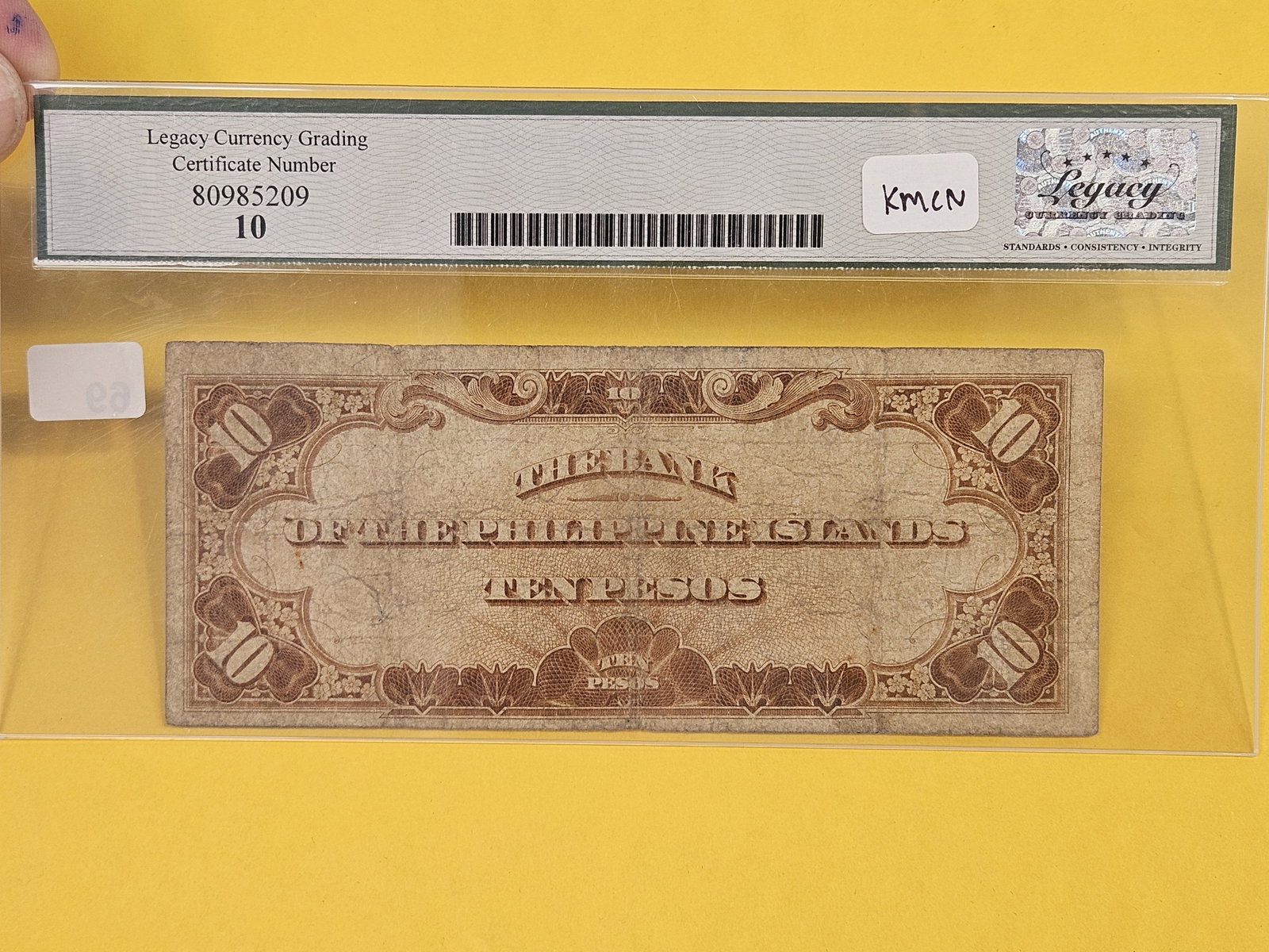 Legacy Grading 1928 Philippines 10 pesos in Very Good 10 - 3