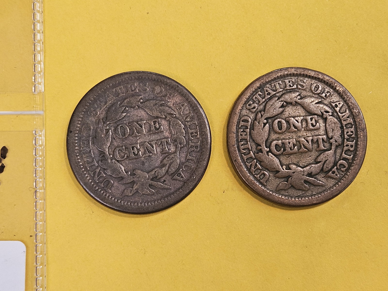 1845 and 1847 Braided Hair Large Cents - 3