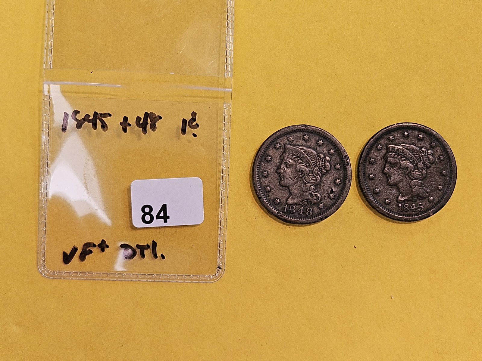 1845 and 1848 Braided Hair Large Cents - 2