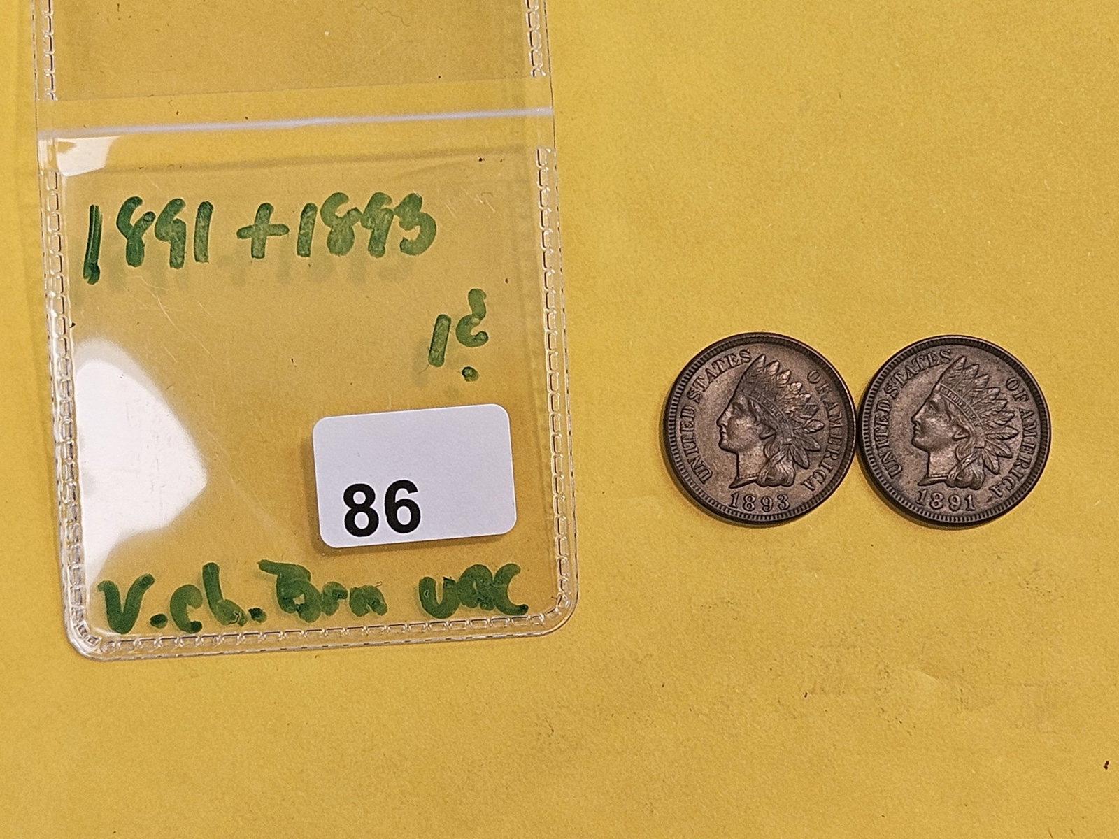 Two Very Choice Brown Unciruclated Indian Cents - 2