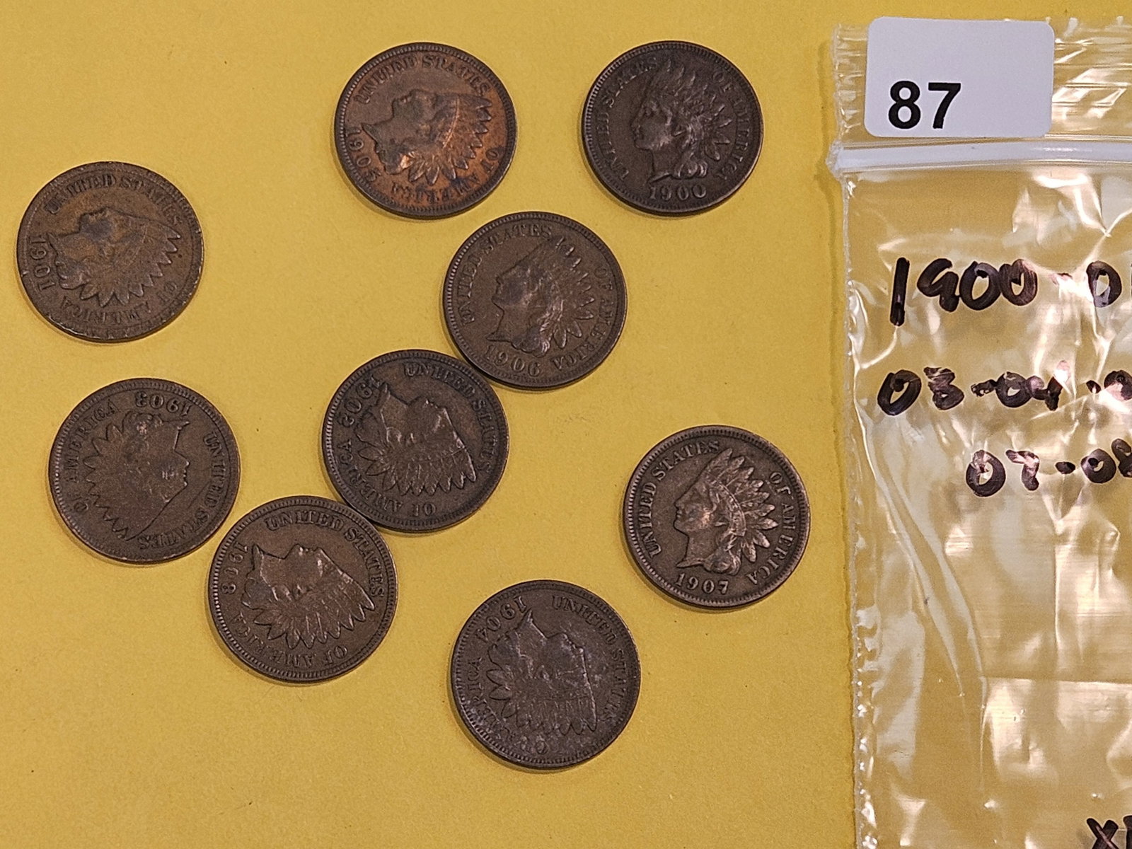 Nine Mixed Indian Cents (1 of 5)