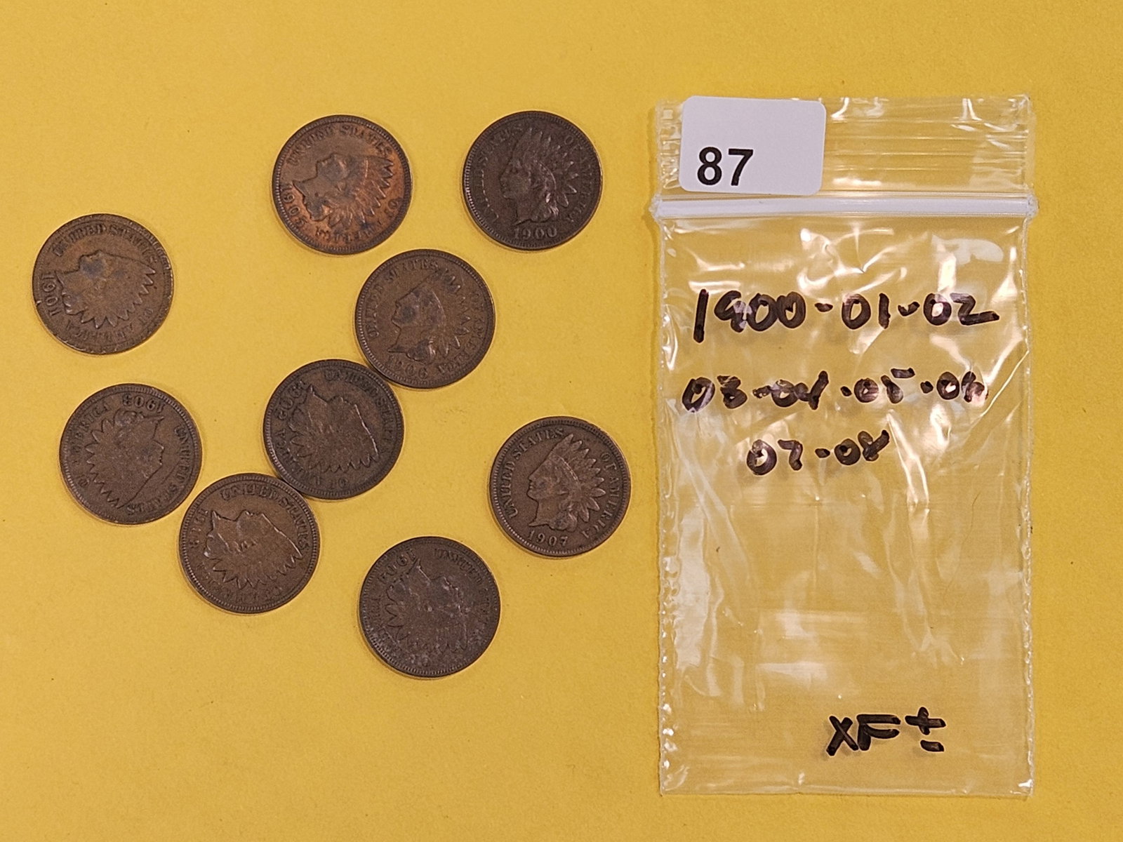 Nine Mixed Indian Cents - 2