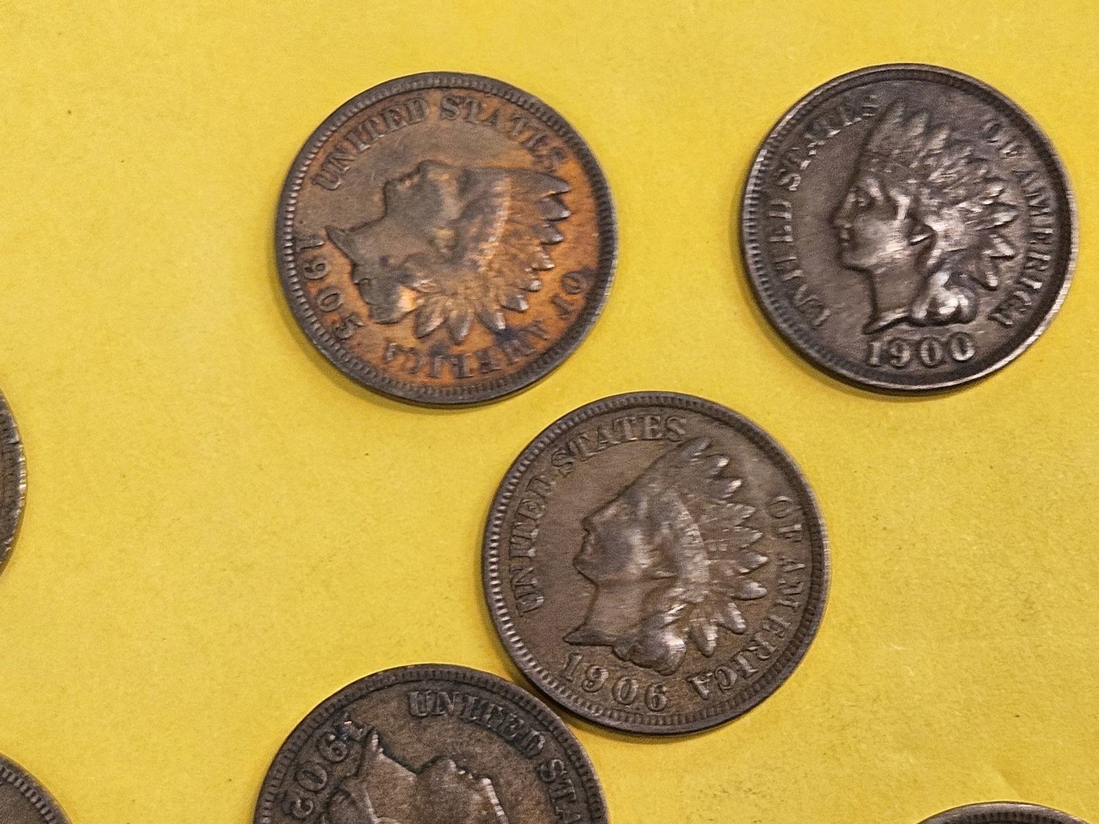 Nine Mixed Indian Cents - 3