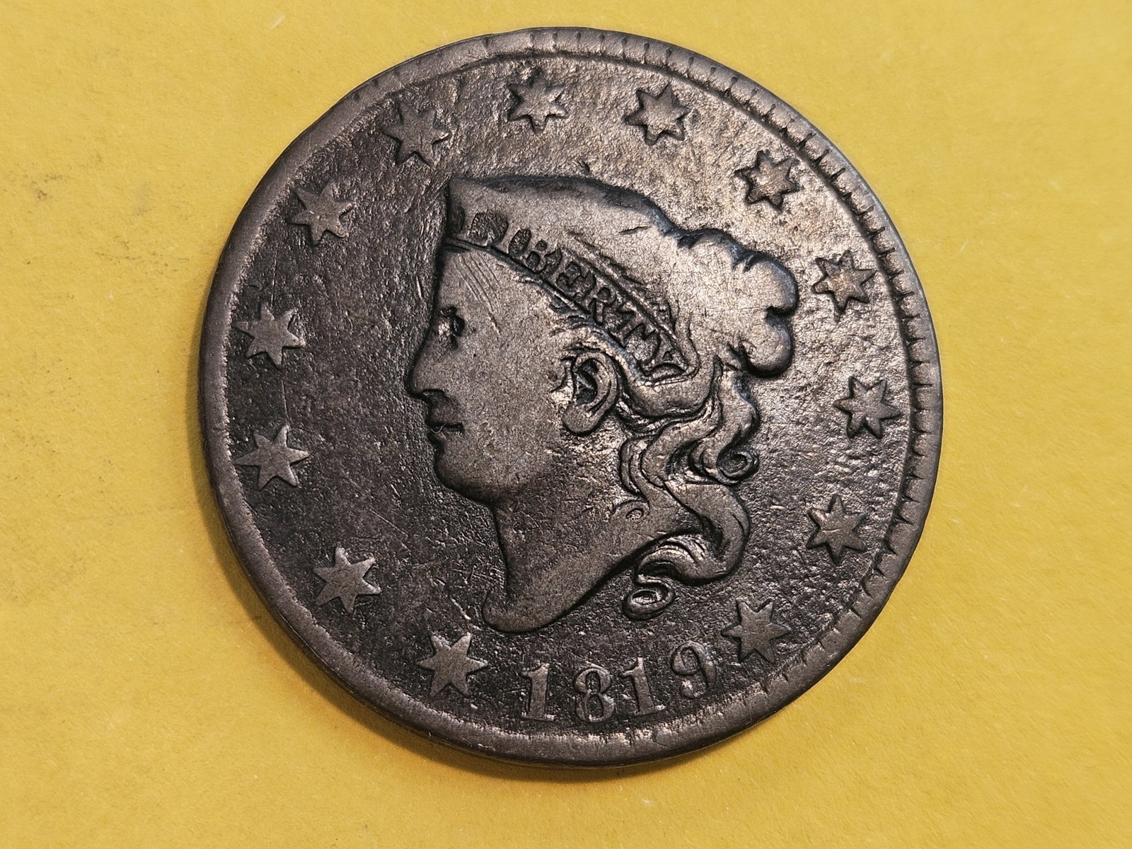 1819 Coronet Head Large Cent in Very Good (1 of 3)