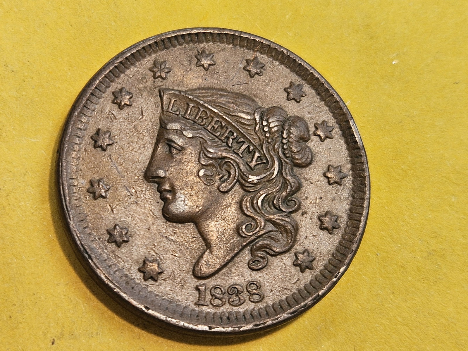 * About Uncirculated plus 1838 Large Cent! - 4