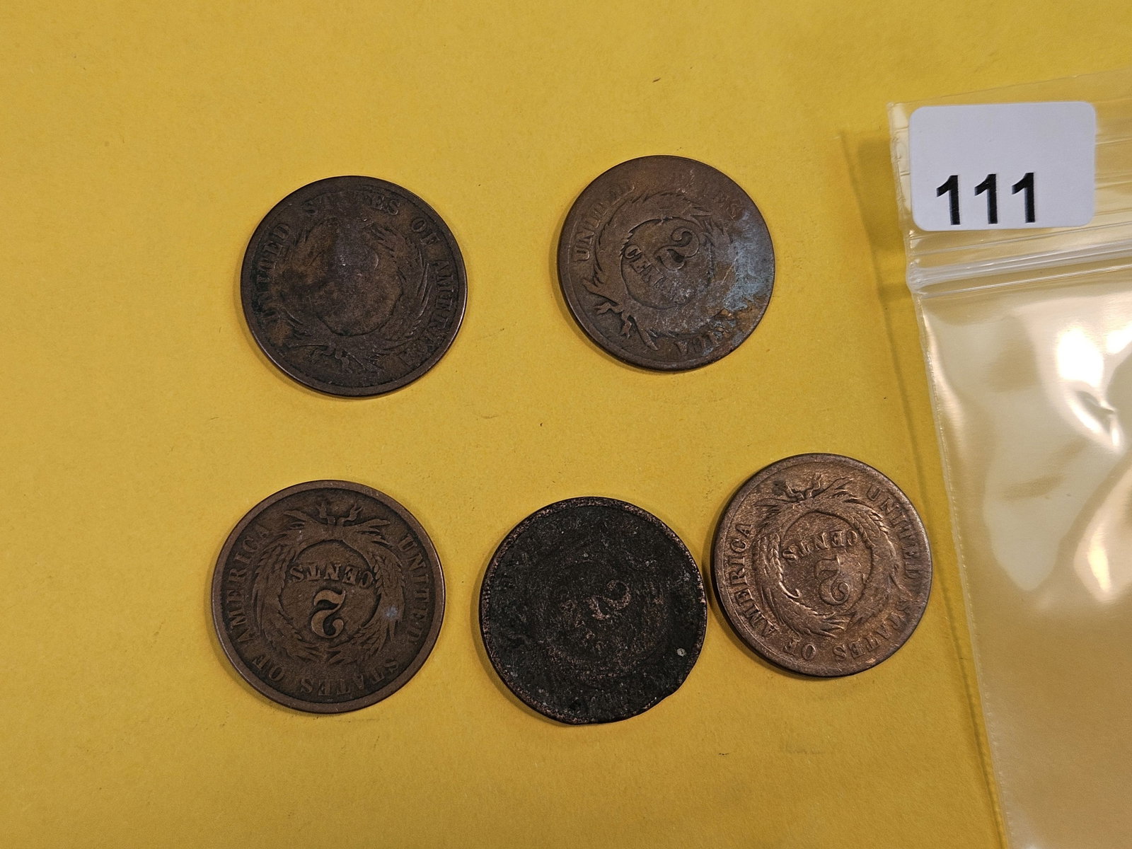 Five 2-Cent pieces - 2