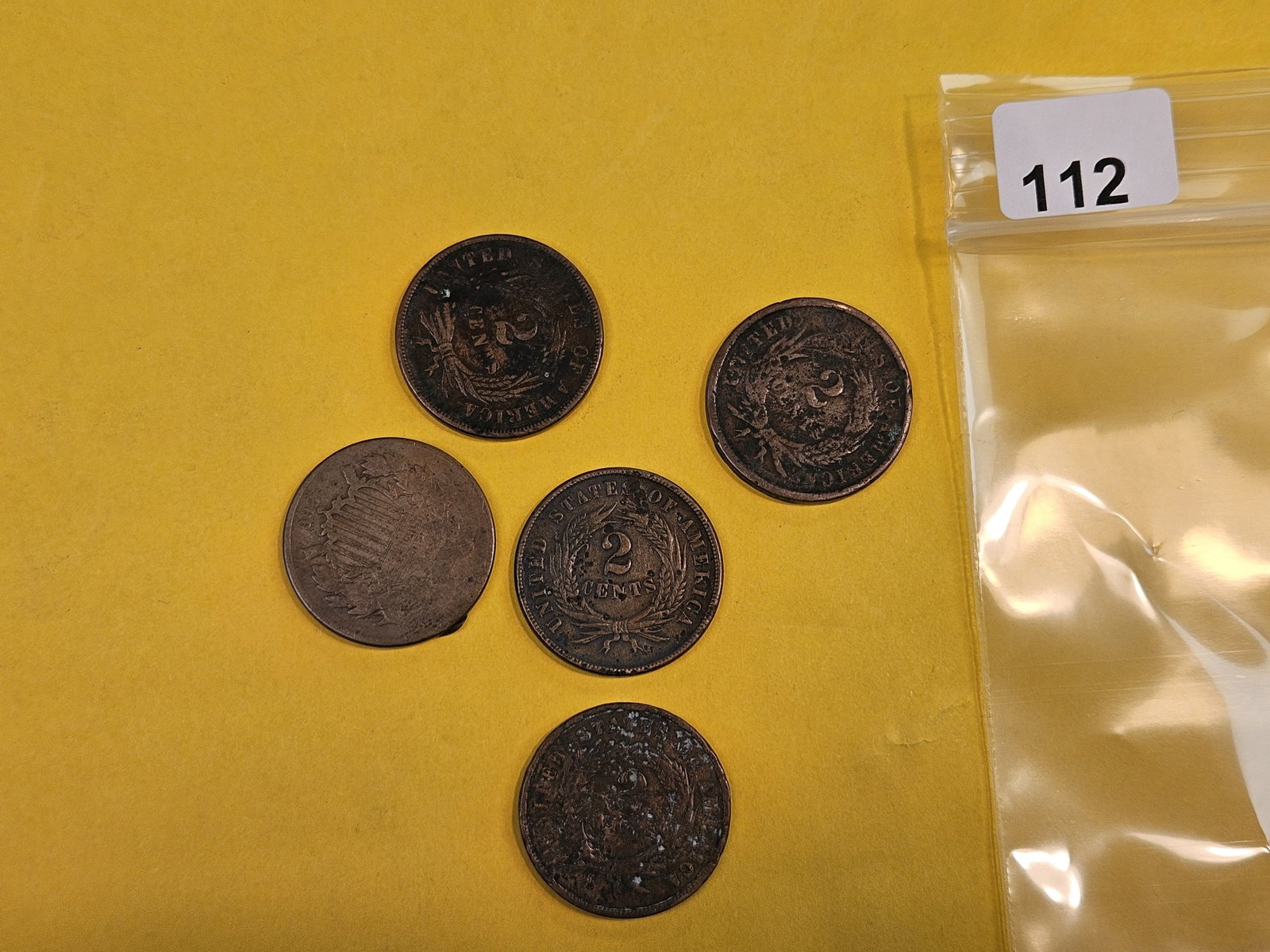 Five 2-Cent pieces (1 of 2)