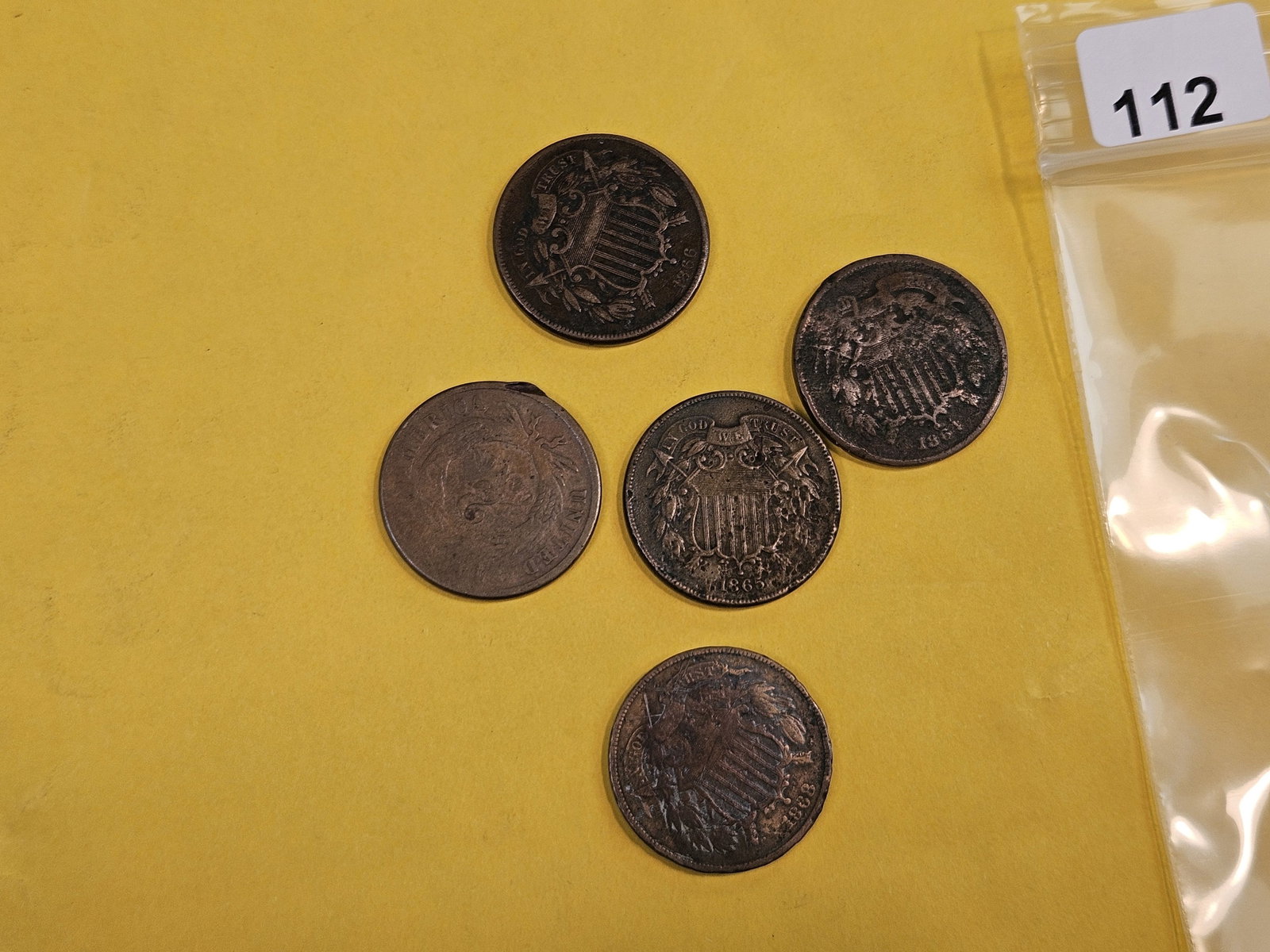 Five 2-Cent pieces - 2