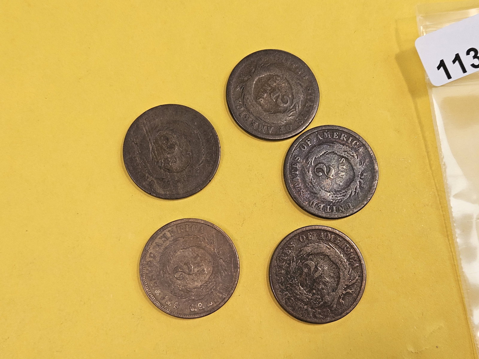 Five 2-Cent pieces - 2
