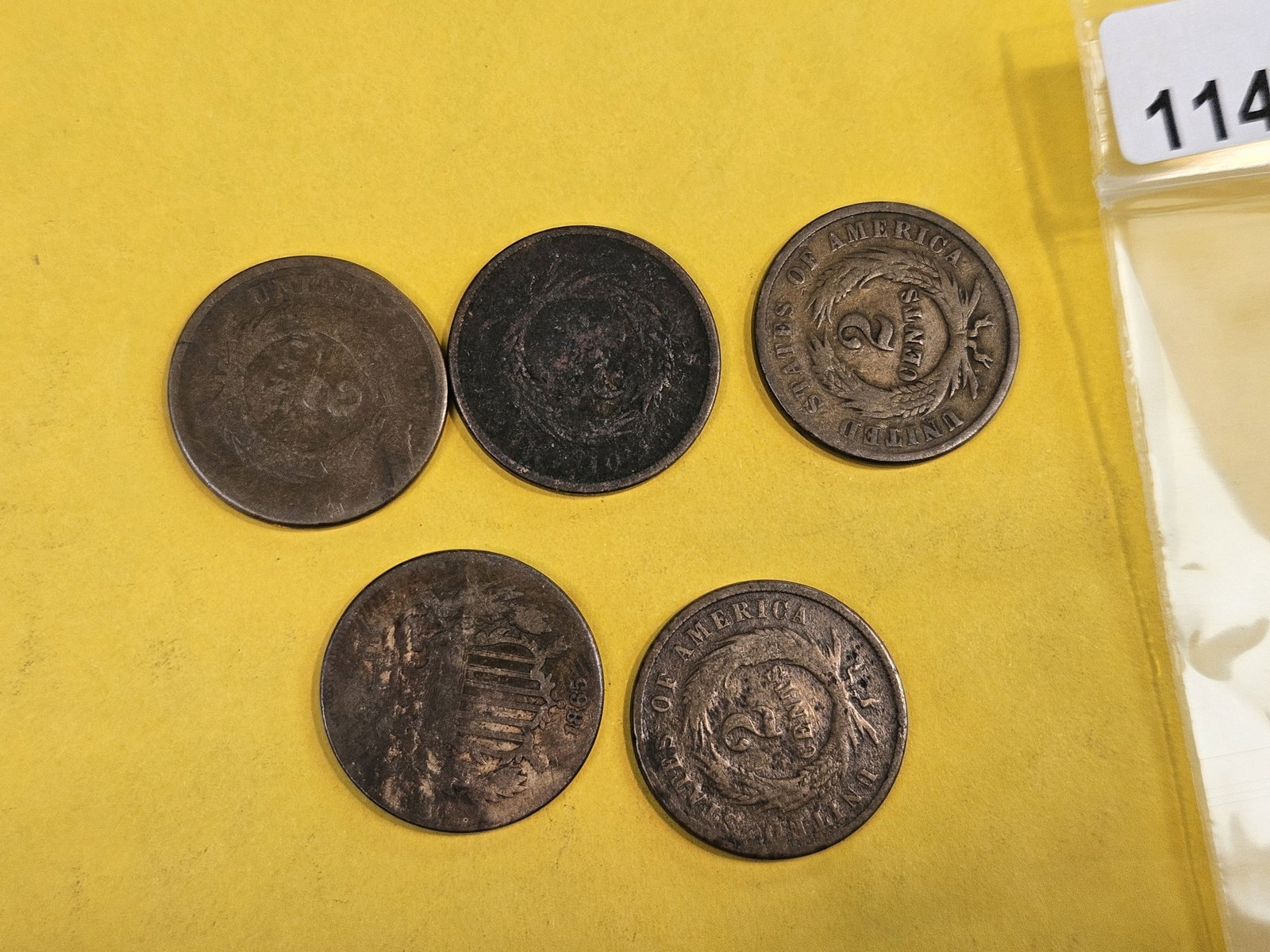 Five 2-Cent pieces - 2