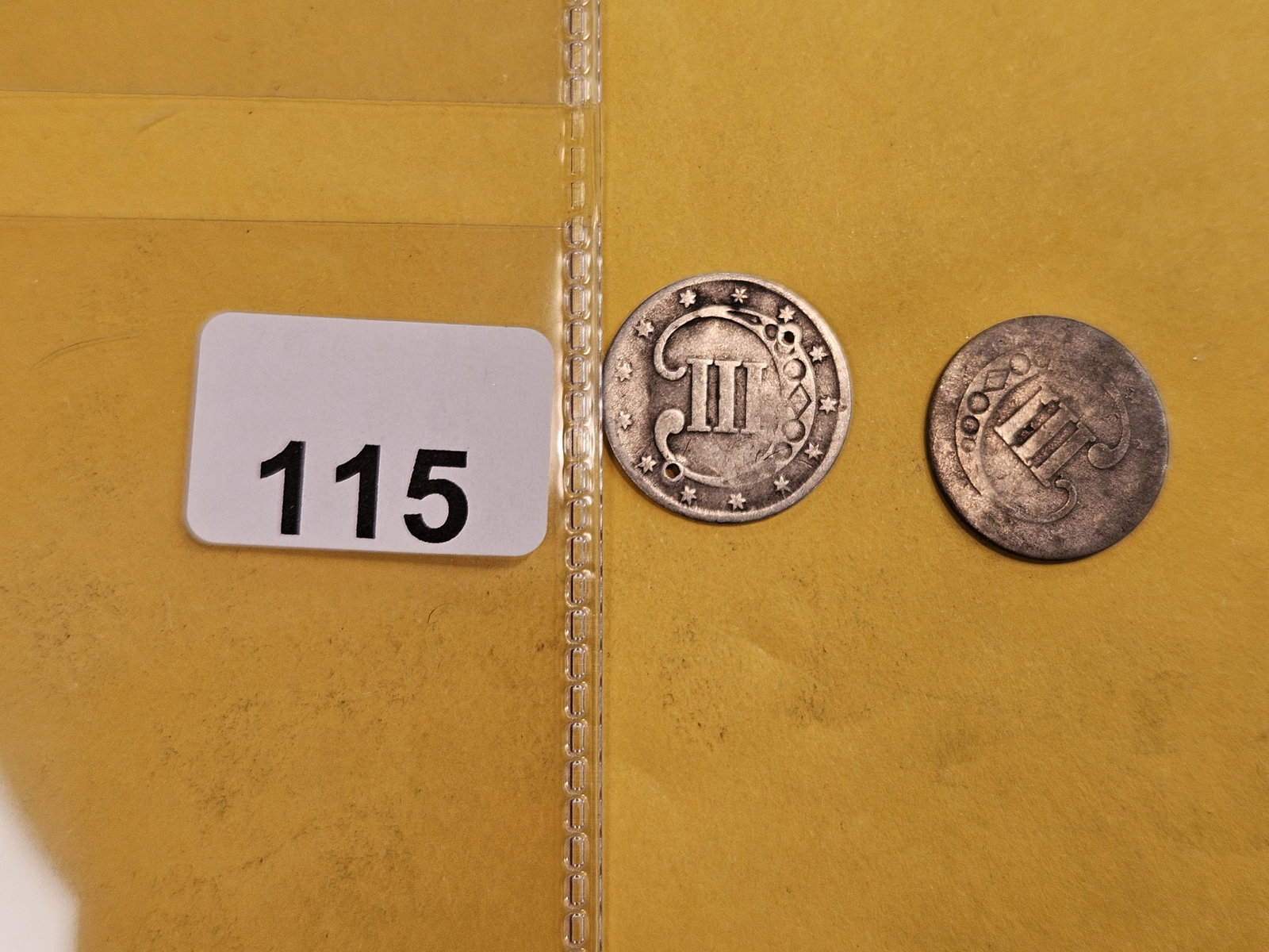 Two 3-Cent Silver Trimes - 2