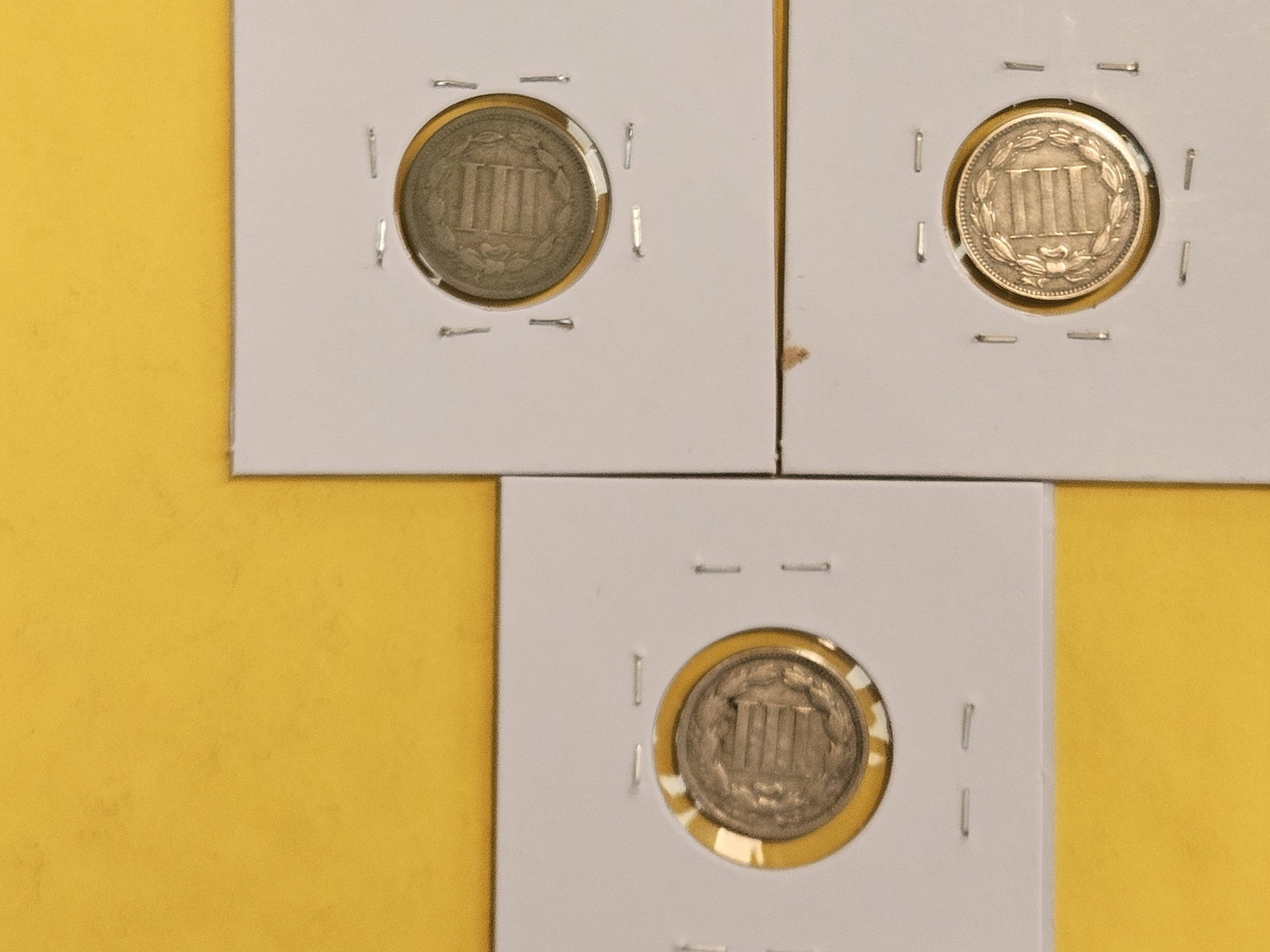 Three 3-Cent Nickels in Very Good to Fine - 4