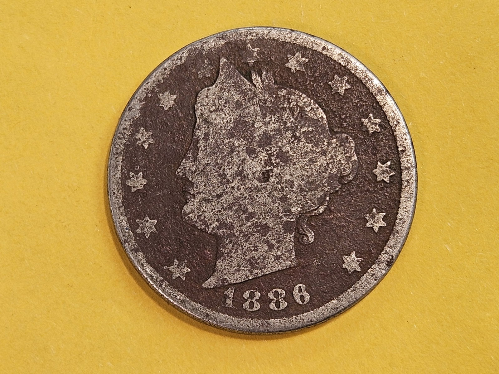 ** KEY DATE ** 1886 Liberty "V" Nickel in Good - details: Scarcer Key Date!