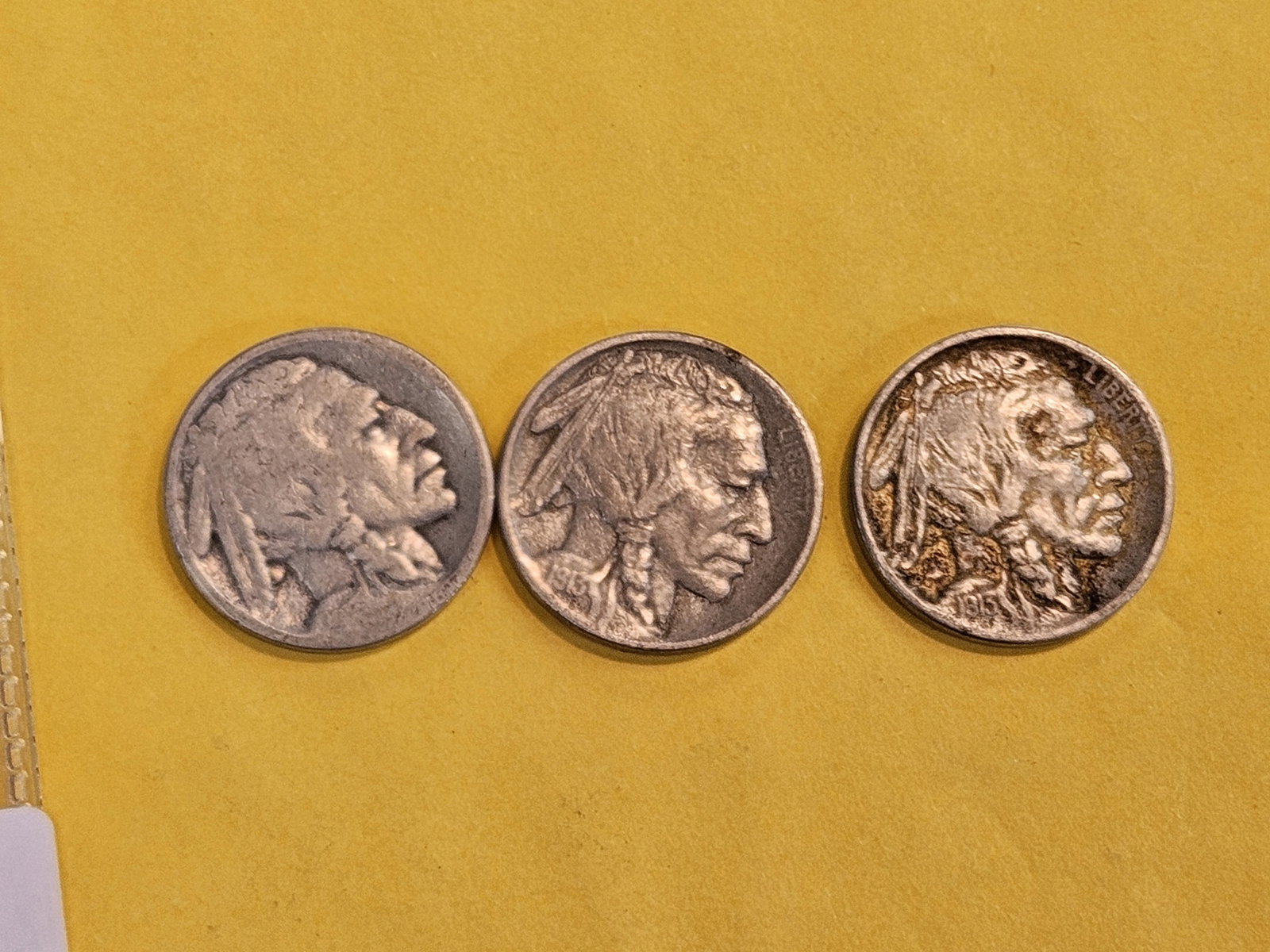 Three same-year Buffalo Nickel set in Good to Very Fine (1 of 3)