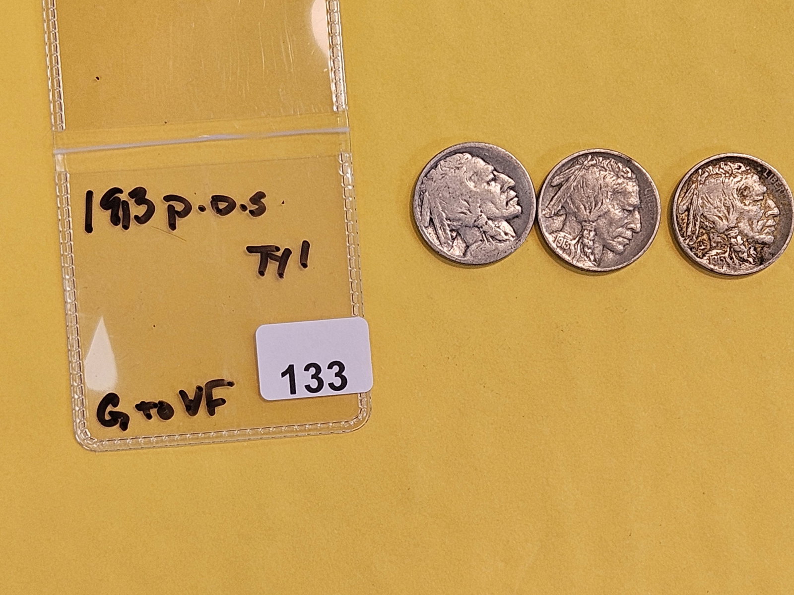 Three same-year Buffalo Nickel set in Good to Very Fine - 2