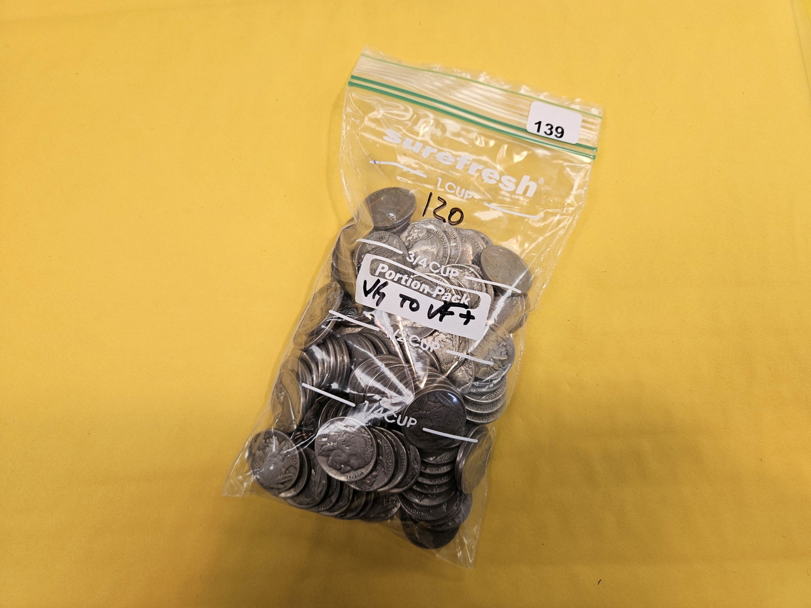 One Hundred twenty Buffalo Nickels: All in Very Good to Very Fine plus