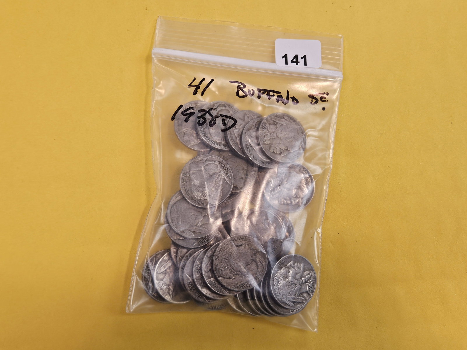 Forty-One Buffalo Nickels: All 1938-D. All last year issues!