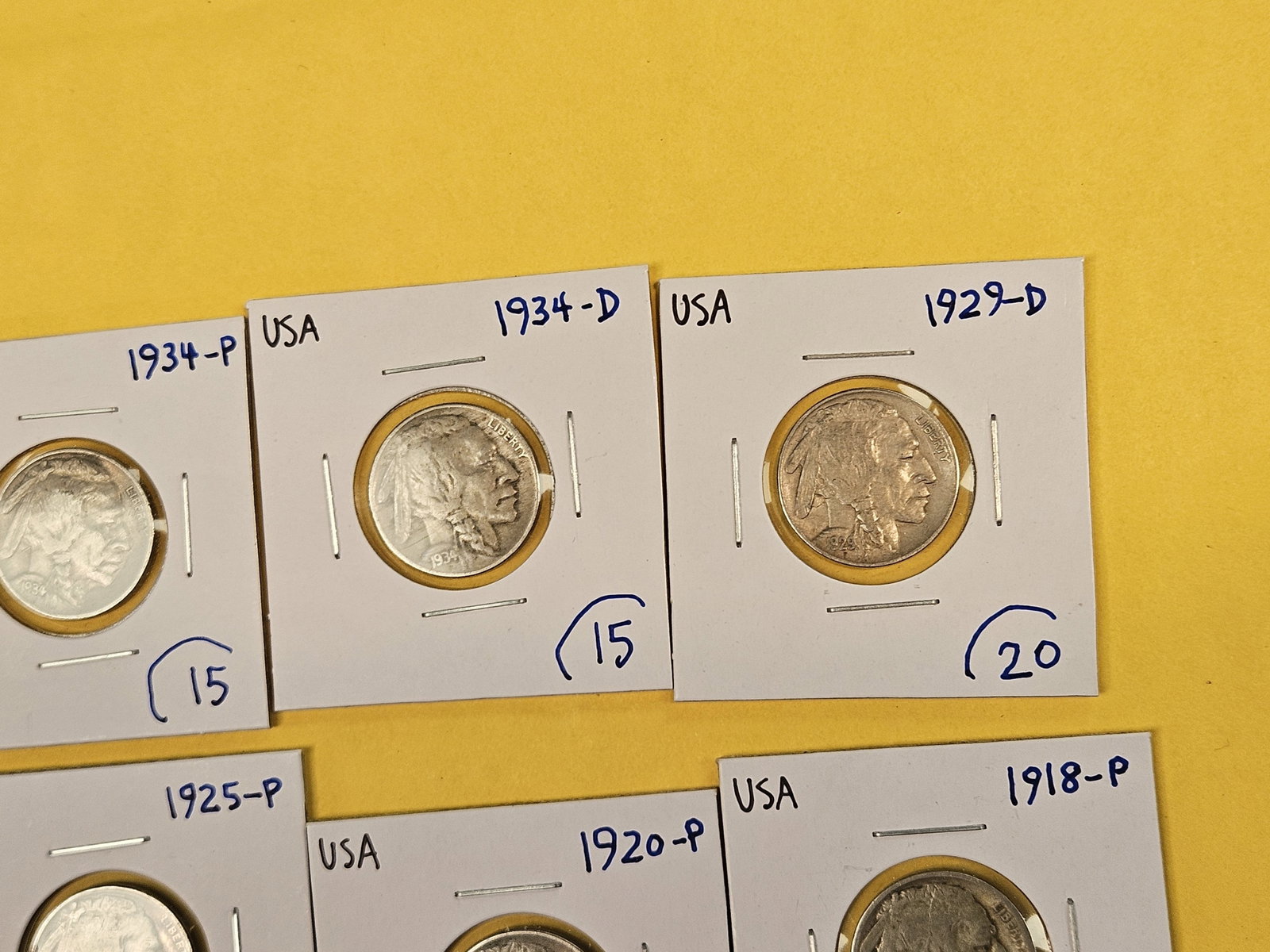 Seventeen, nicer, mixed, Buffalo Nickels - 5