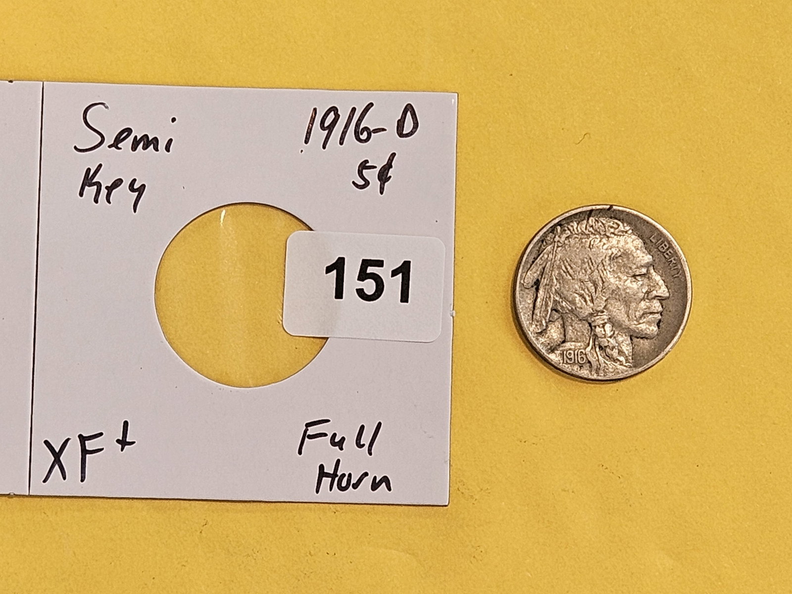 * Semi-Key 1916-D Buffalo Nickel in Extra Fine plus - 2