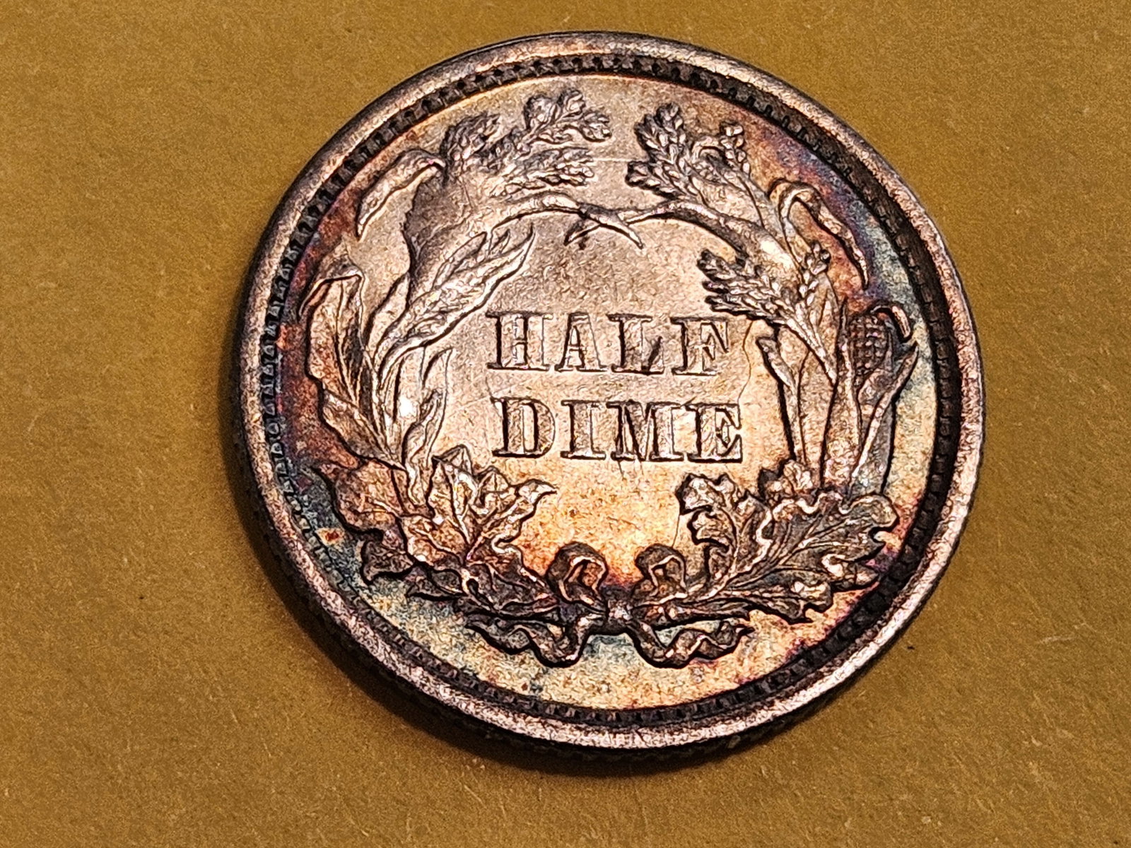 Brilliant About Uncirculated Plus 1869 Seated Liberty silver Half-Dime - 7