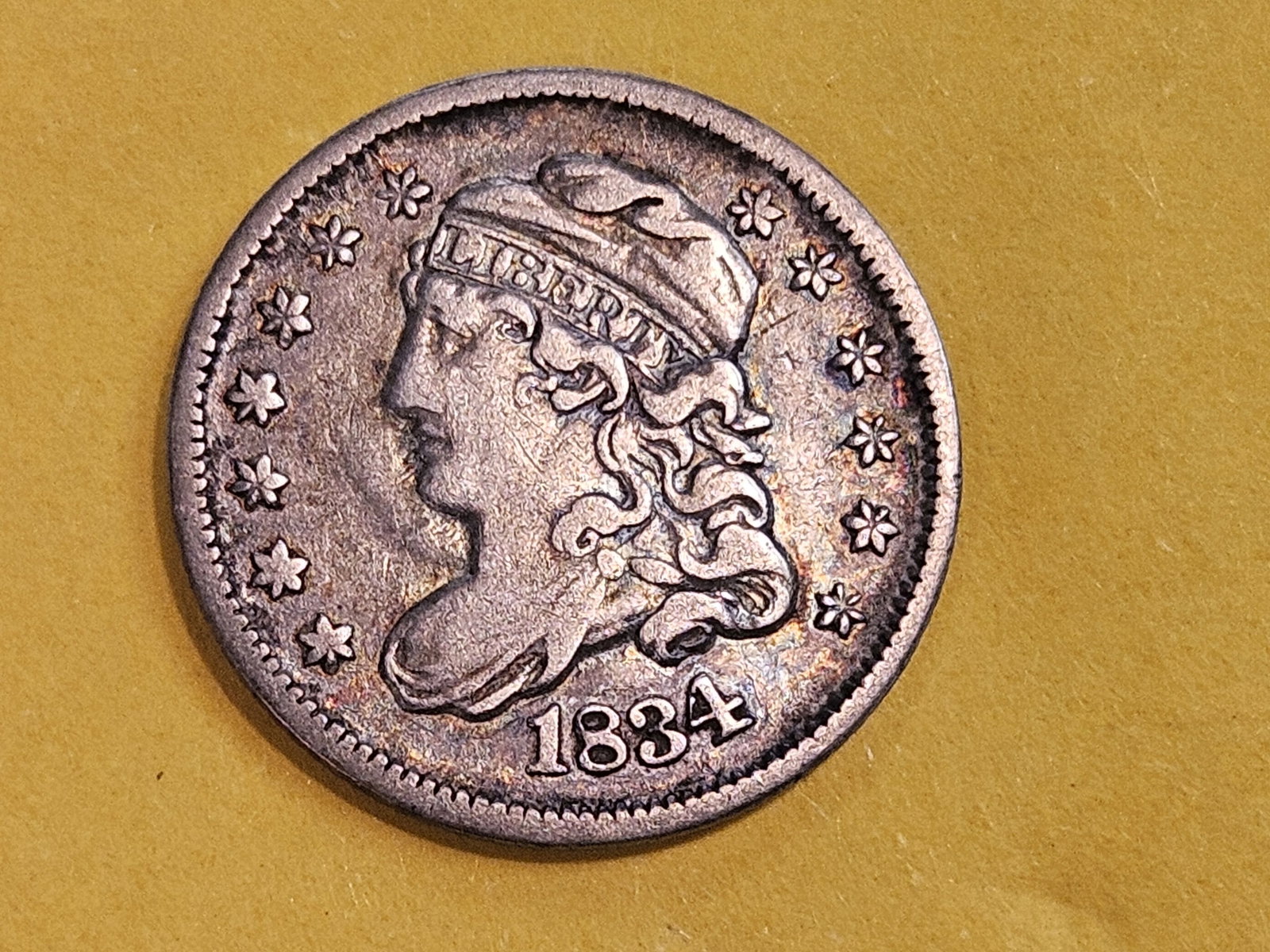 1834 Capped Bust Half Dime in Choice Very Fine: Great eye appeal