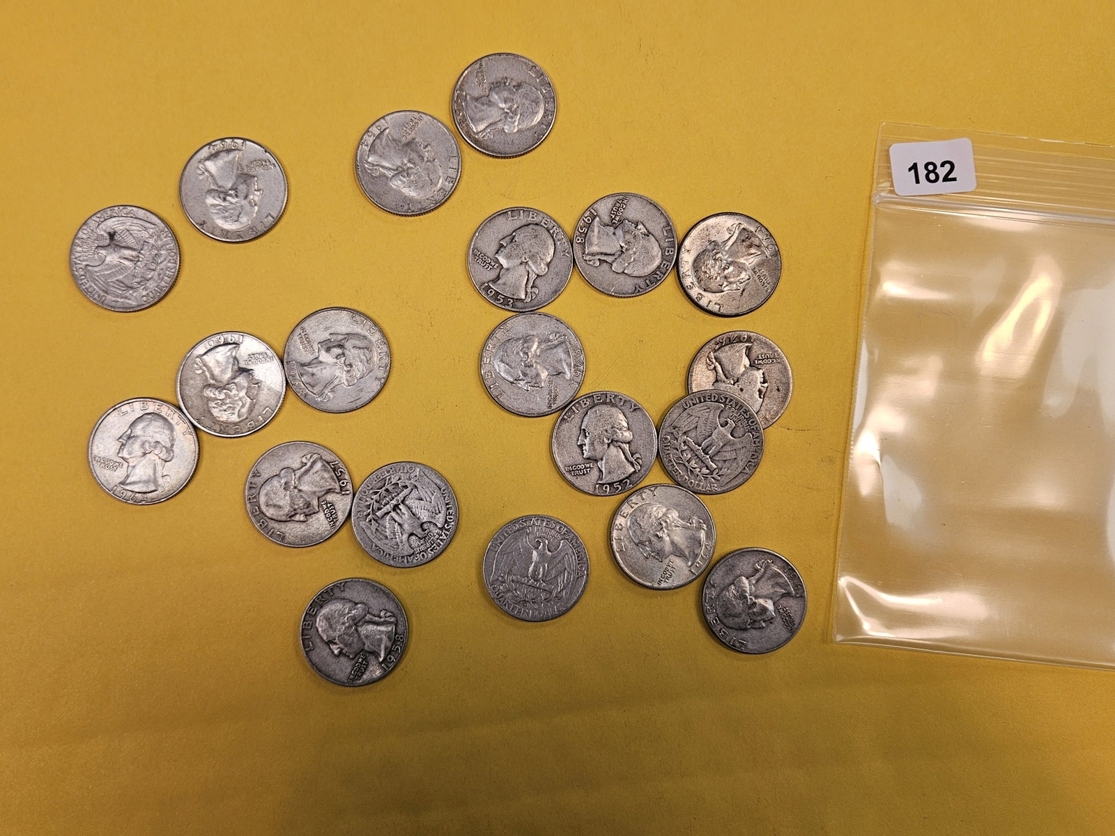 Twenty mixed silver Washington Quarters (1 of 2)