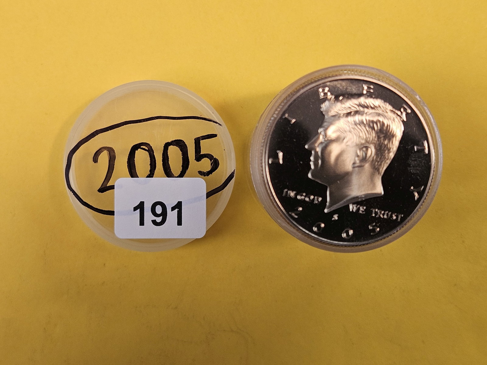 GEM Proof roll of 2005-S Kennedy Half Dollars: From an old collection. Unsearched. Top couple are GEM