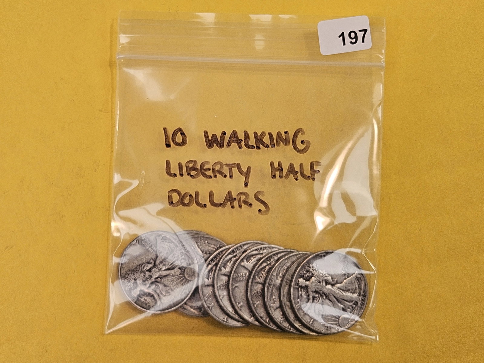 Ten mixed Franklin silver Half Dollars (1 of 2)