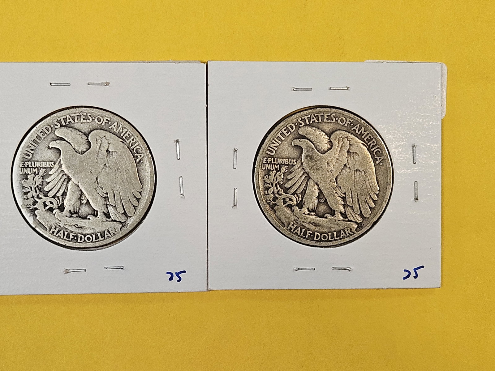 1919-S and 1920-D Walking Liberty silver half dollars - 2