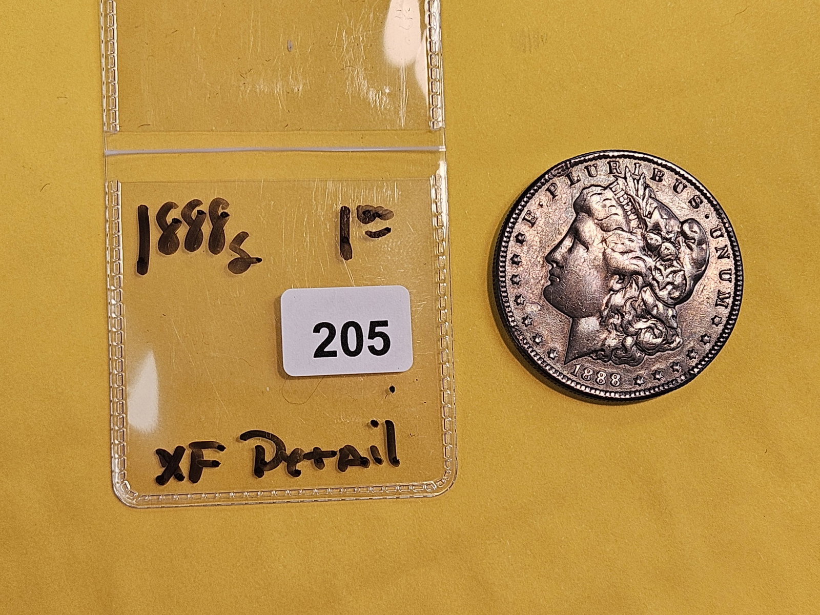 Semi-Key 1888-S Morgan silver Dollar in Extra fine - details - 2