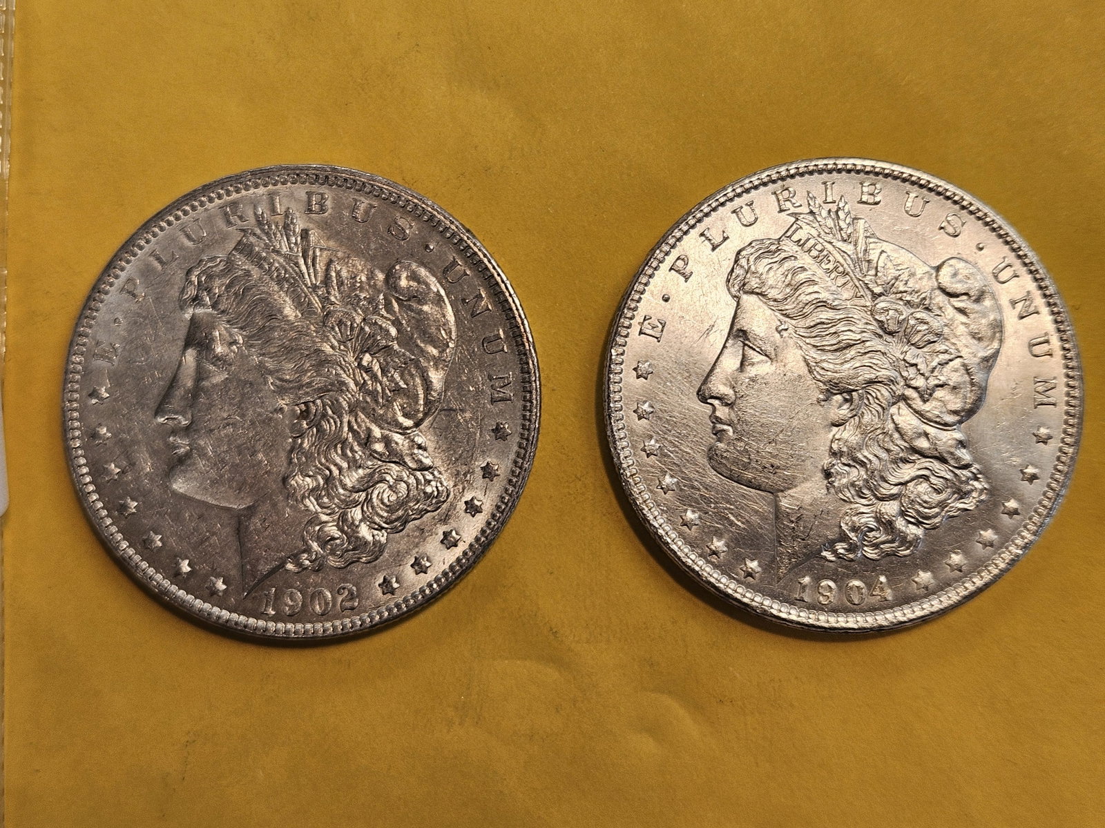 Two Brilliant About Uncirculated Plus Morgan Dollars: Mixed