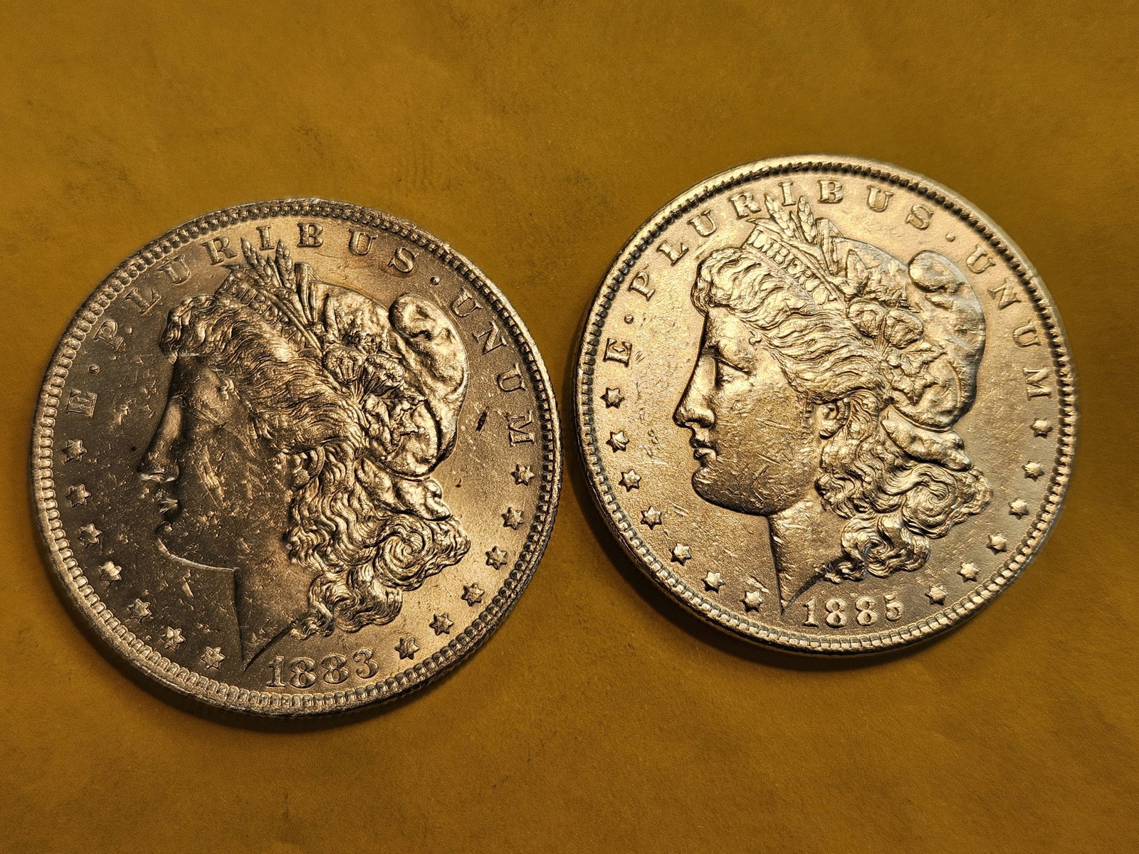 Two Brilliant About Uncirculated Plus Morgan Dollars: Mixed