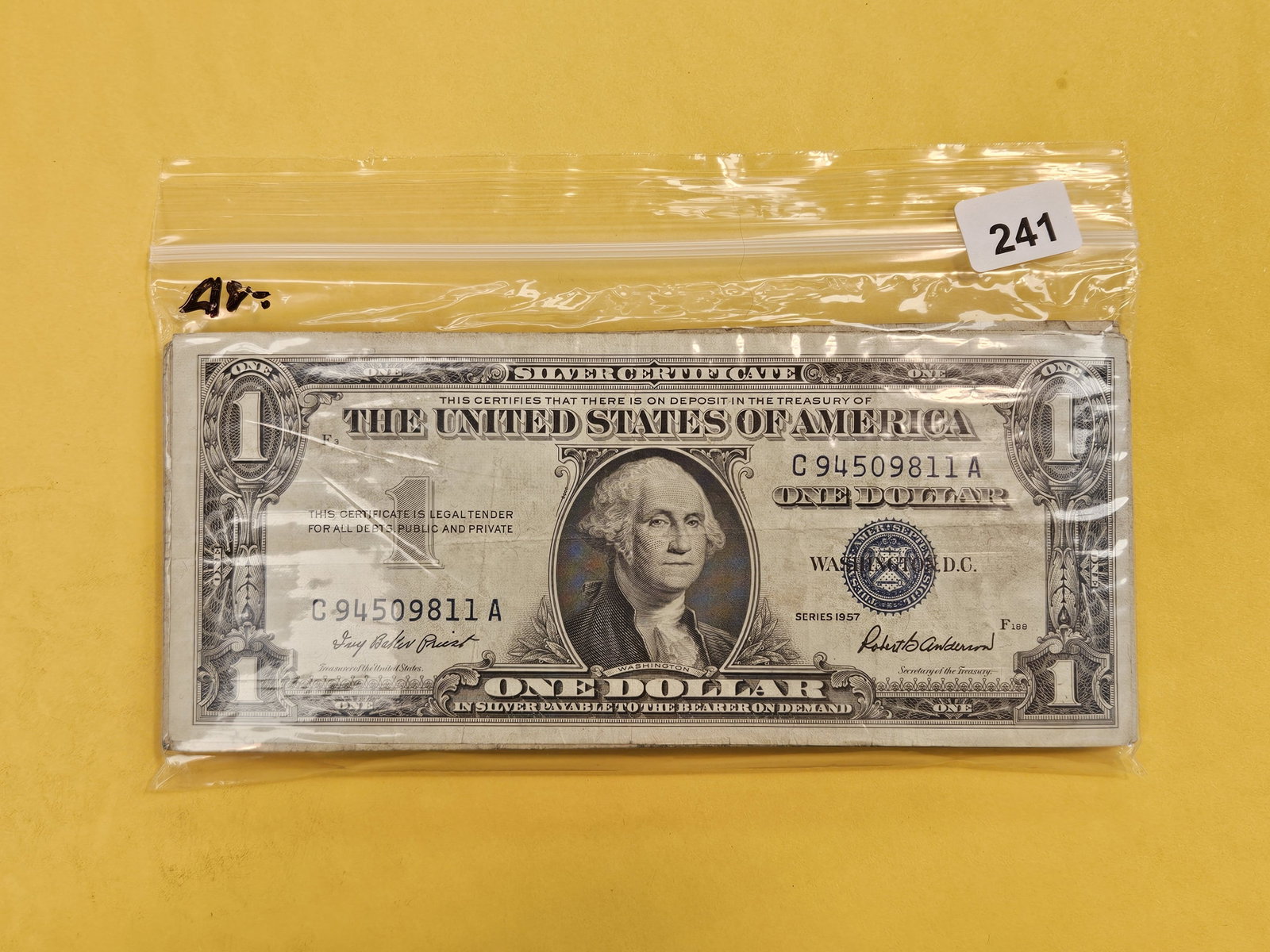 Forty-Eight $1 Silver Certificates: From dealer. Unchecked by us