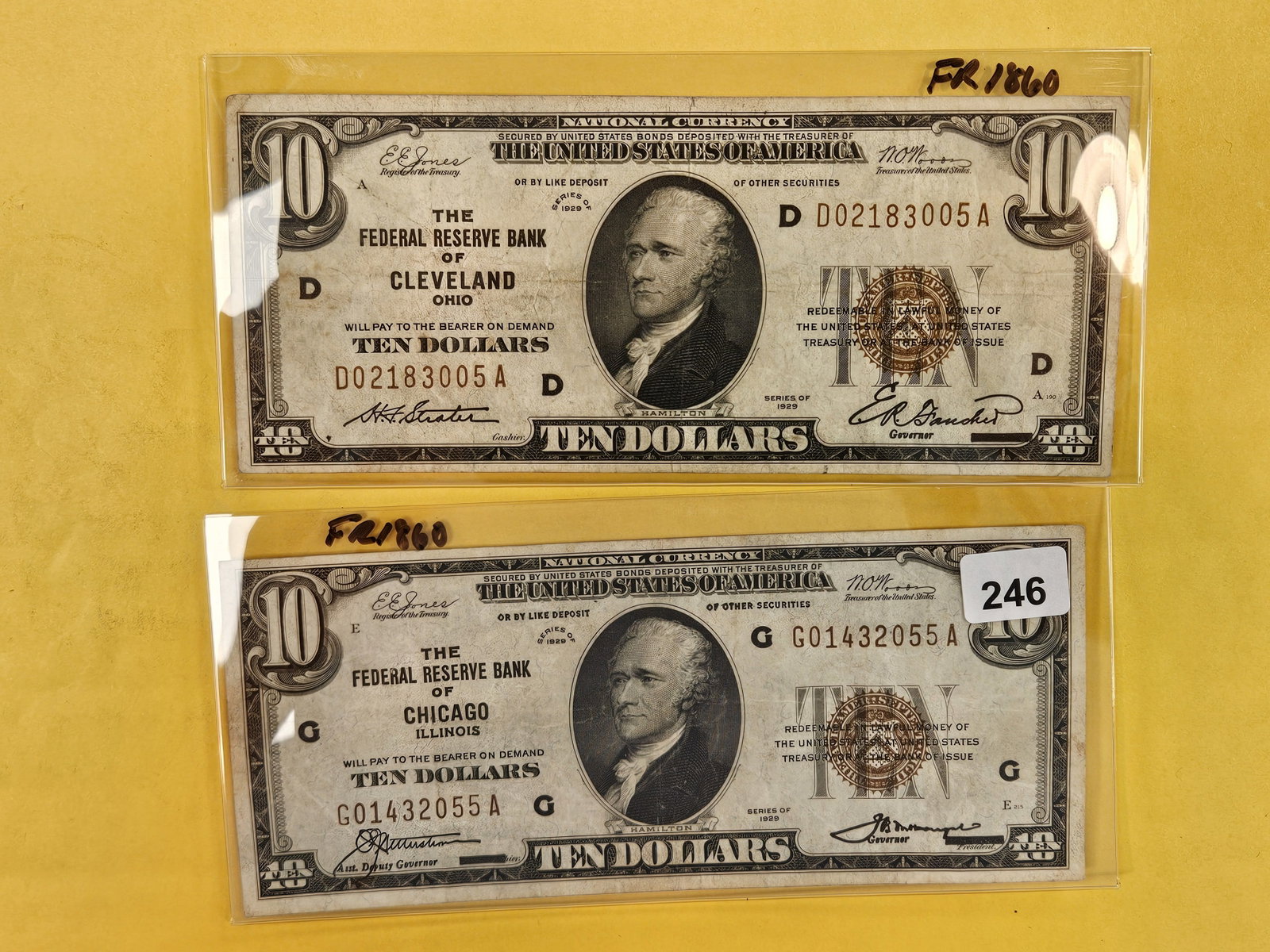 Two Series of 1929 Ten Dollar National Currency notes (1 of 3)