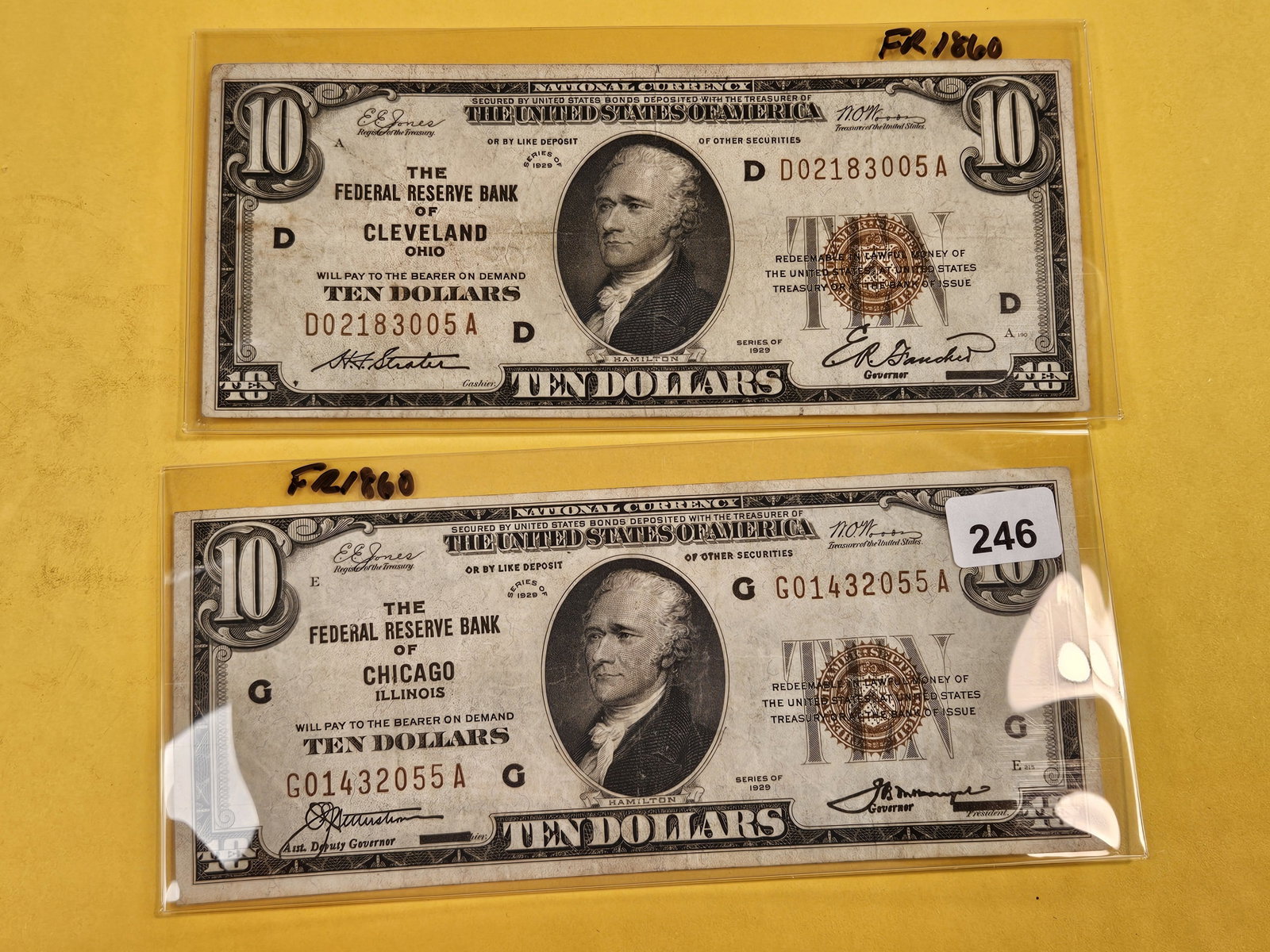 Two Series of 1929 Ten Dollar National Currency notes - 2