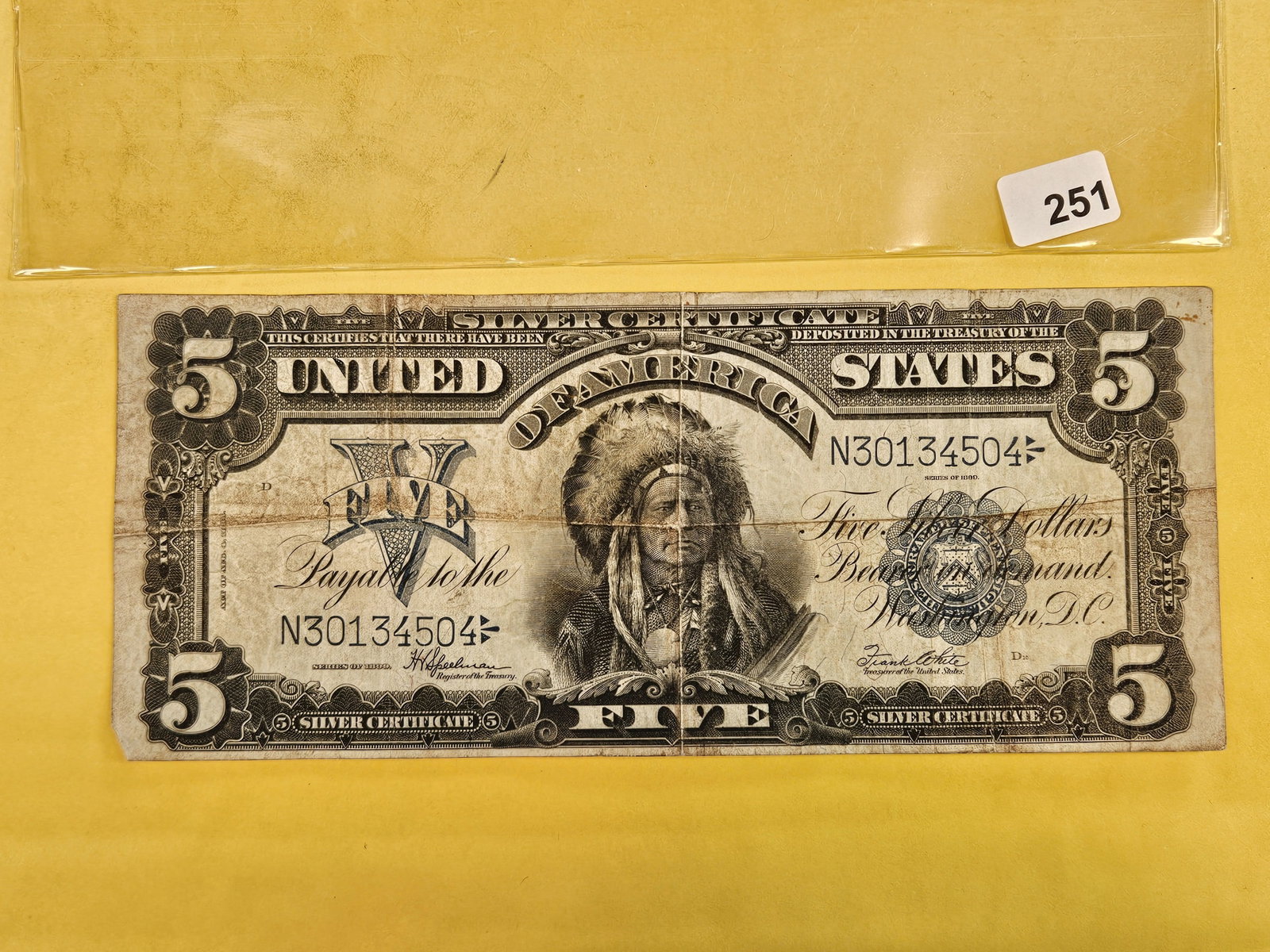* Scarcer Indian Chief Five Dollar Silver Certificate!! (1 of 4)